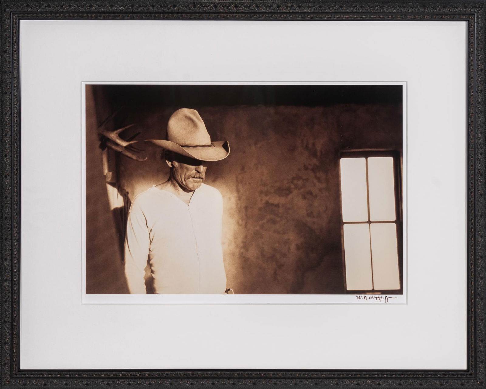 "Augustus", Lonesome Dove Signed Bill Wittliff Photograph: Bill Wittliff (1940-2019, USA) "Augustus", 1988, photograph of Robert Duvall as Gus McCrae from the "Lonesome Dove" television miniseries (1989), sepia-toned, framed and matted by John