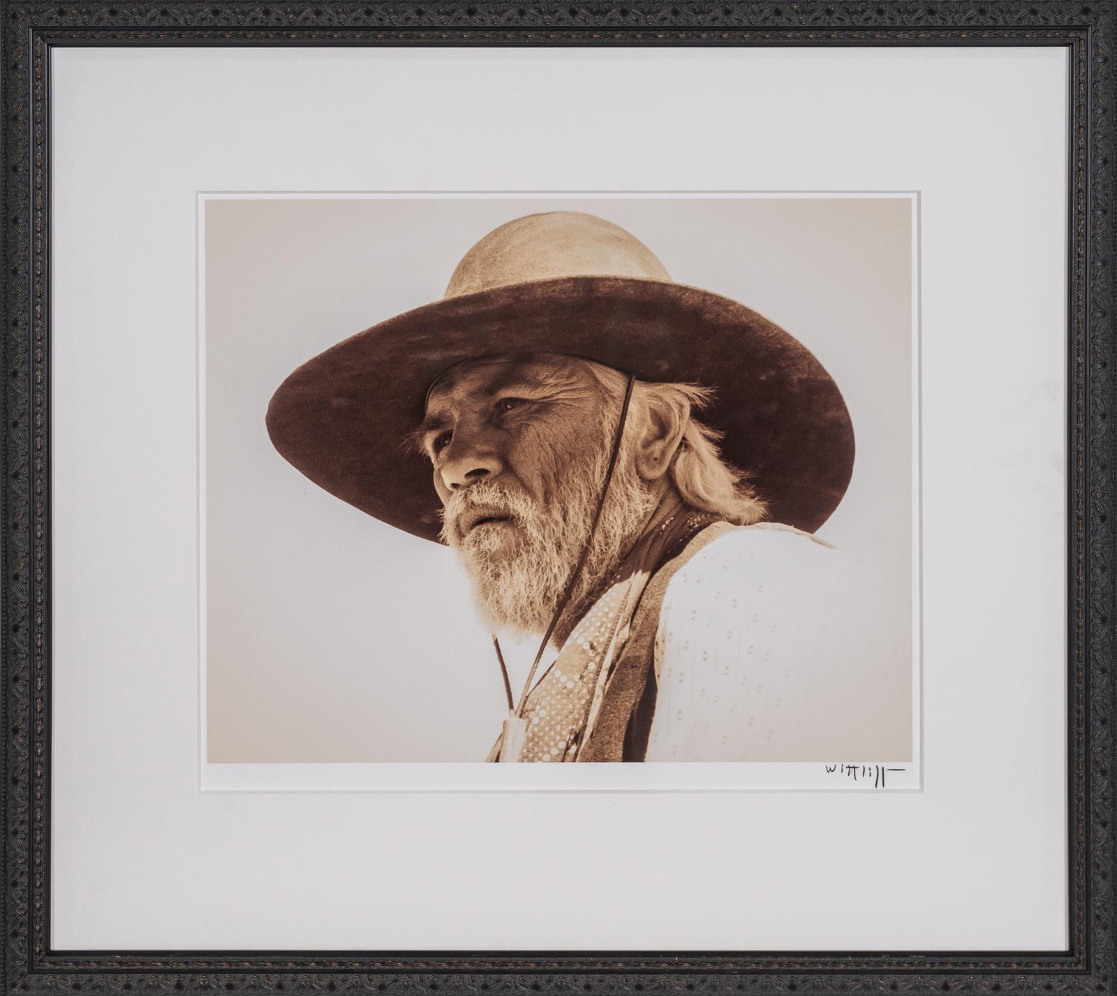 "Woodrow", Lonesome Dove Signed Bill Wittliff Photograph: Bill Wittliff (1940-2019, USA) "Woodrow" 1988, photograph of Tommy Lee Jones as Captain Woodrow F. Call from the "Lonesome Dove" television miniseries (1989), framed and matted by John