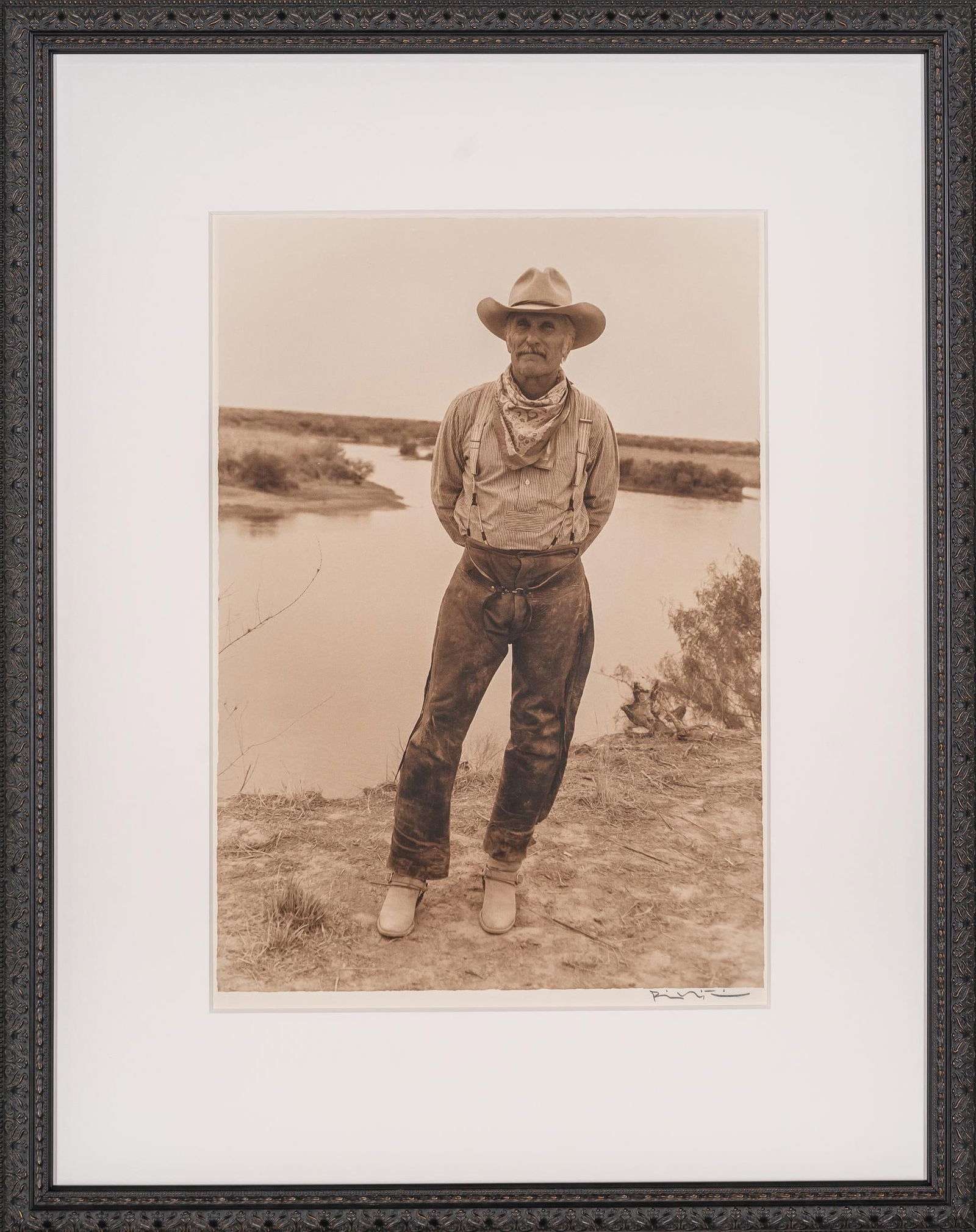 Duvall as Gus, Lonesome Dove Signed Bill Wittliff Photograph: Bill Wittliff (1940-2019, USA) Duvall as Gus, 1988, photograph of Robert Duvall as Gus McCrae from the "Lonesome Dove" television miniseries (1989), framed and matted by John Scott (Austin, Texas) und