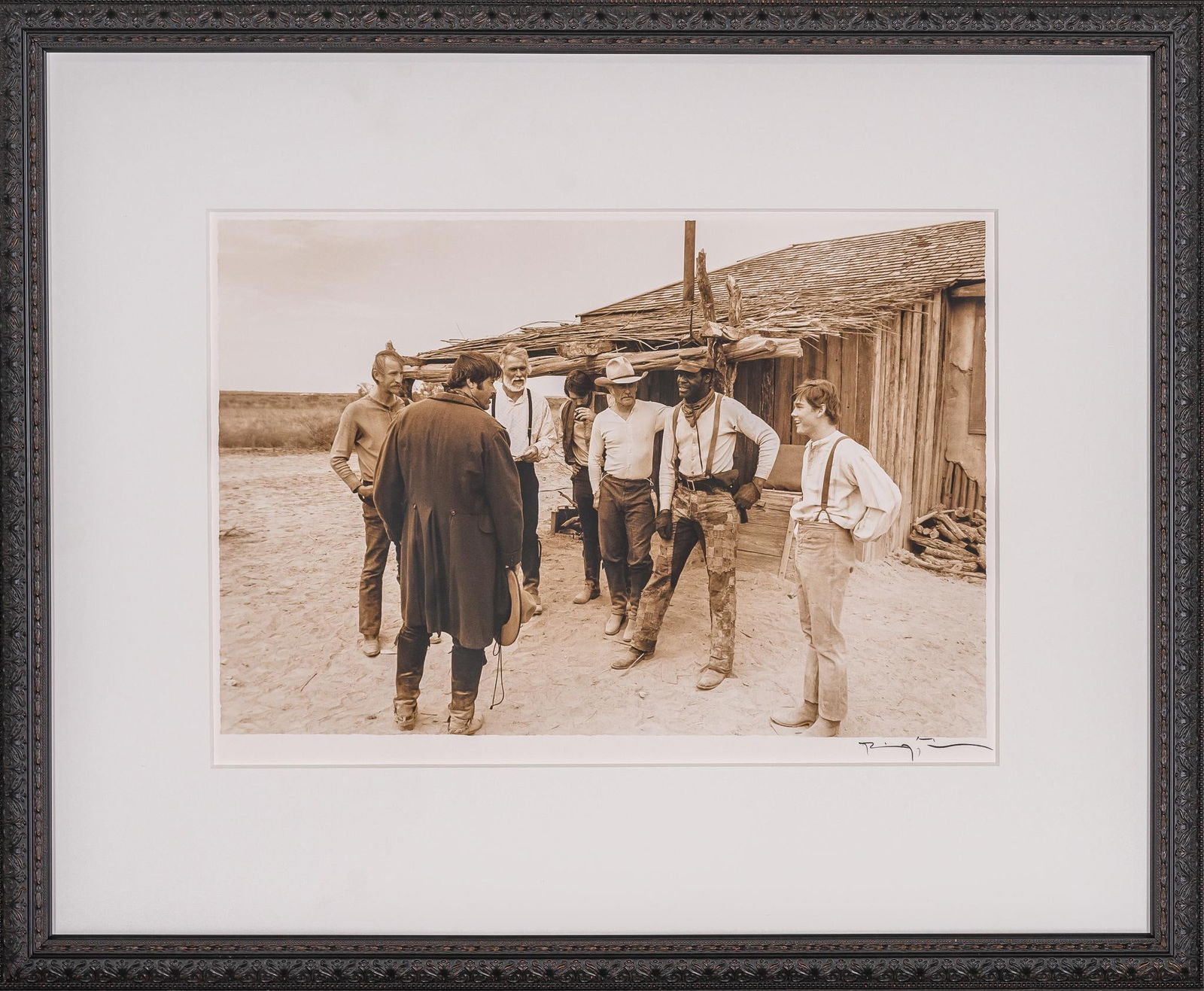 "The Hat Creek Outfit", Lonesome Dove Signed Bill Wittliff Photograph: Bill Wittliff (1940-2019, USA) "The Hat Creek Outfit" 1988, photograph of cast members, including Robert Duvall as Gus McCrae, Tommy Lee Jones as Woodrow F. Call, and Danny Glover as Joshua Deets, fro
