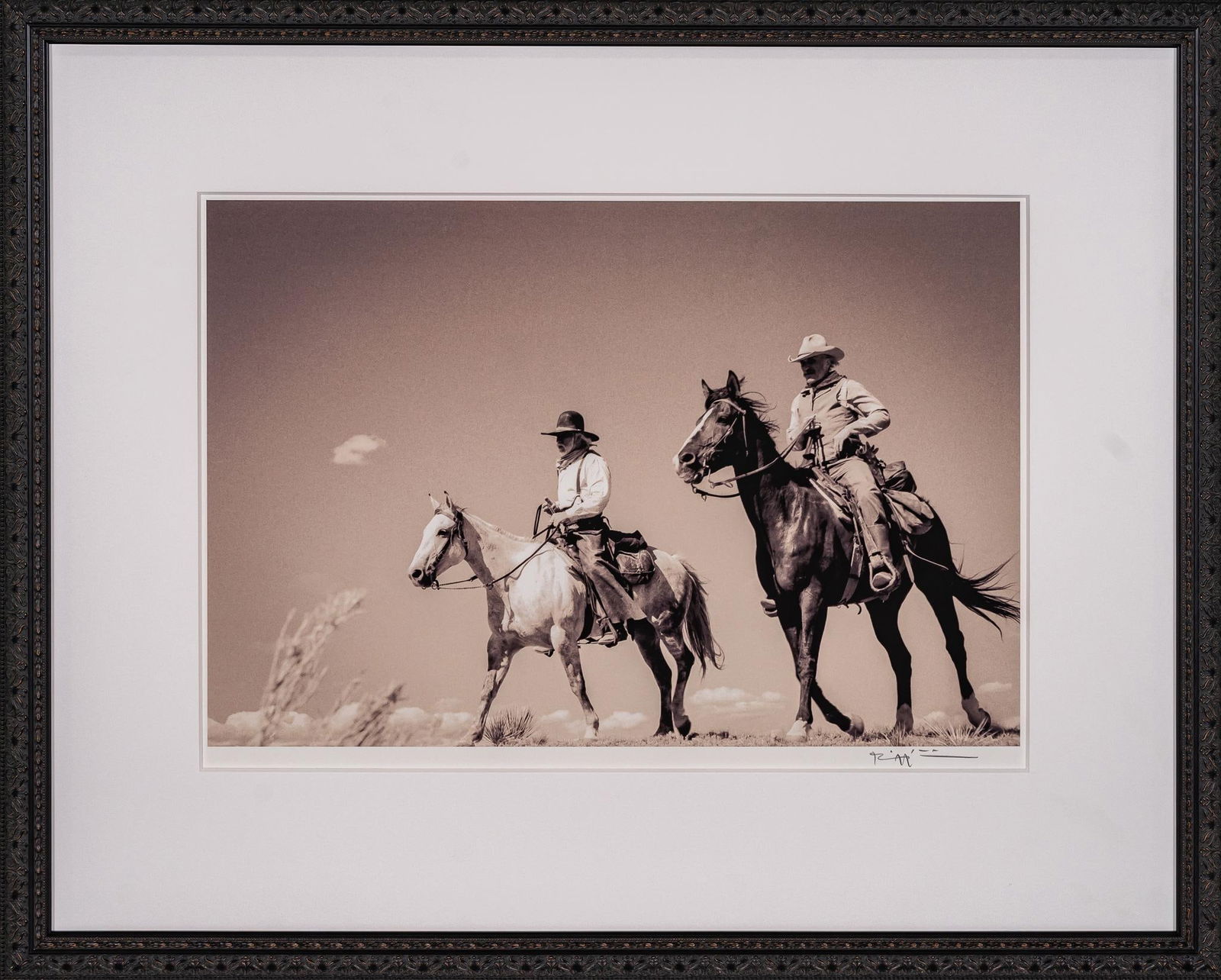"On the Mesa", Lonesome Dove Signed Bill Wittliff Photograph, 1988: Bill Wittliff (1940-2019, USA) "On the Mesa" 1988, photograph of Robert Duvall as Gus McCrae and Tommy Lee Jones as Captain Woodrow Call from the "Lonesome Dove" television miniseries