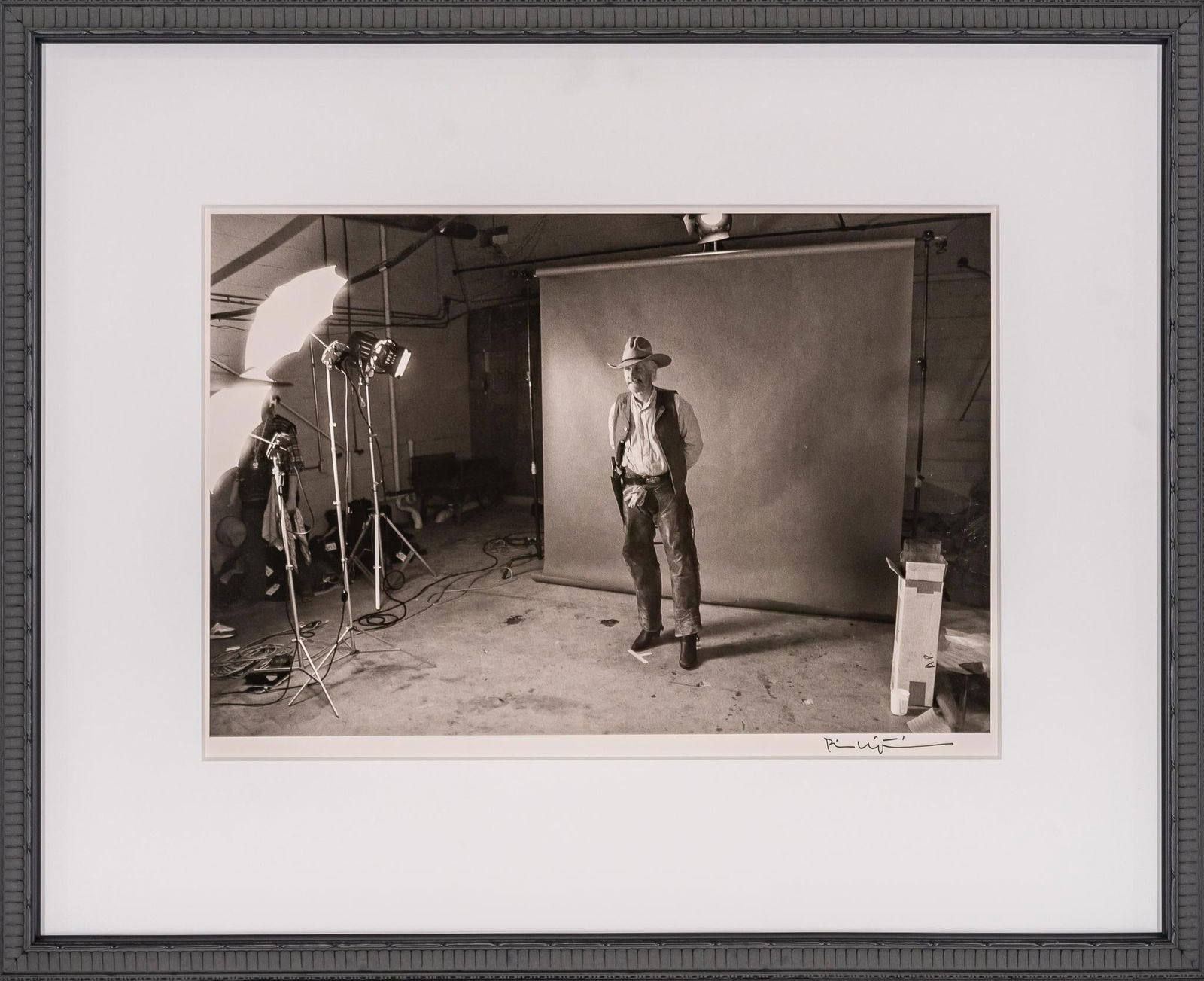 Robert Duvall Lonesome Dove Wardrobe Test, Signed Bill Wittliff Photograph: Bill Wittliff (1940-2019, USA) "Robert Duvall Wardrobe Test" 1988, photograph of Robert Duvall as Augustus 'Gus' McCrae from the "Lonesome Dove" television miniseries (1989), f
