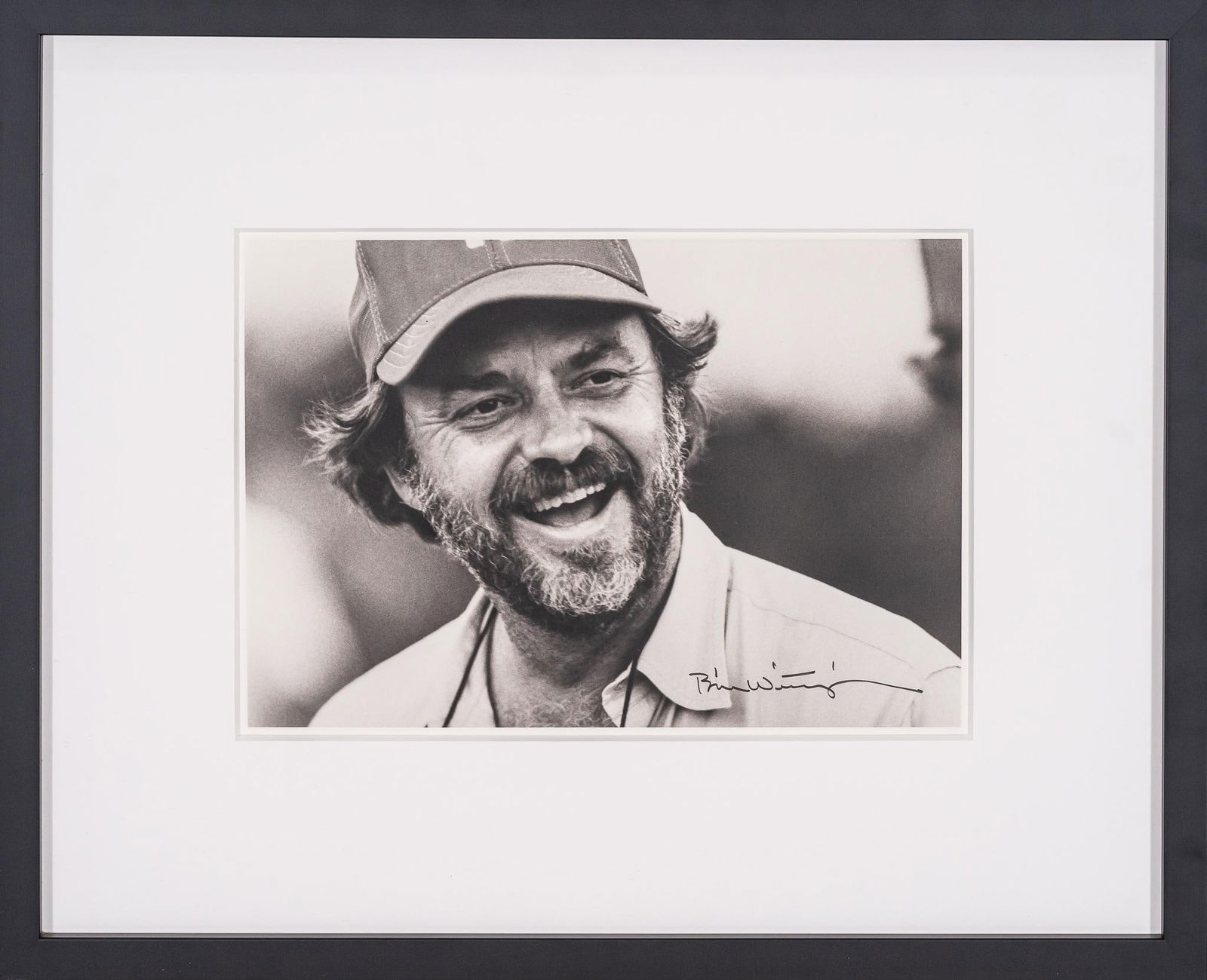 Michael O'Brien, Signed Bill Wittliff Portrait Photograph: Michael O'Brien (b.1950, USA) 20th century photographic portrait of Bill Wittliff, framed and matted by John Scott (Austin, Texas) under museum glass, hand-signed by Bill Wittliff at bottom right sig