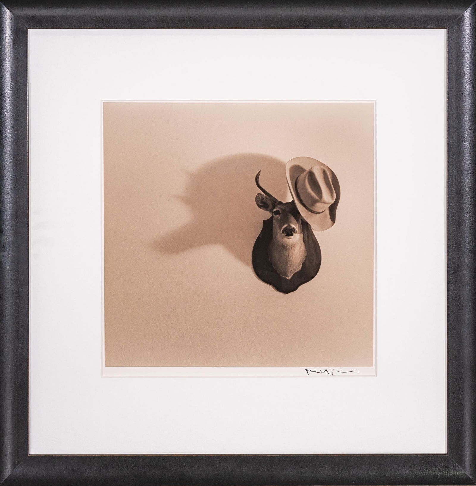 Hat Rack, Signed Bill Wittliff Photograph: Bill Wittliff (1940-2019, USA) hat rack 20th century photograph, framed and matted by John Scott (Austin, Texas) under museum glass, hand-signed by Bill Wittliff at bottom right sight: 15 x 15 in., f