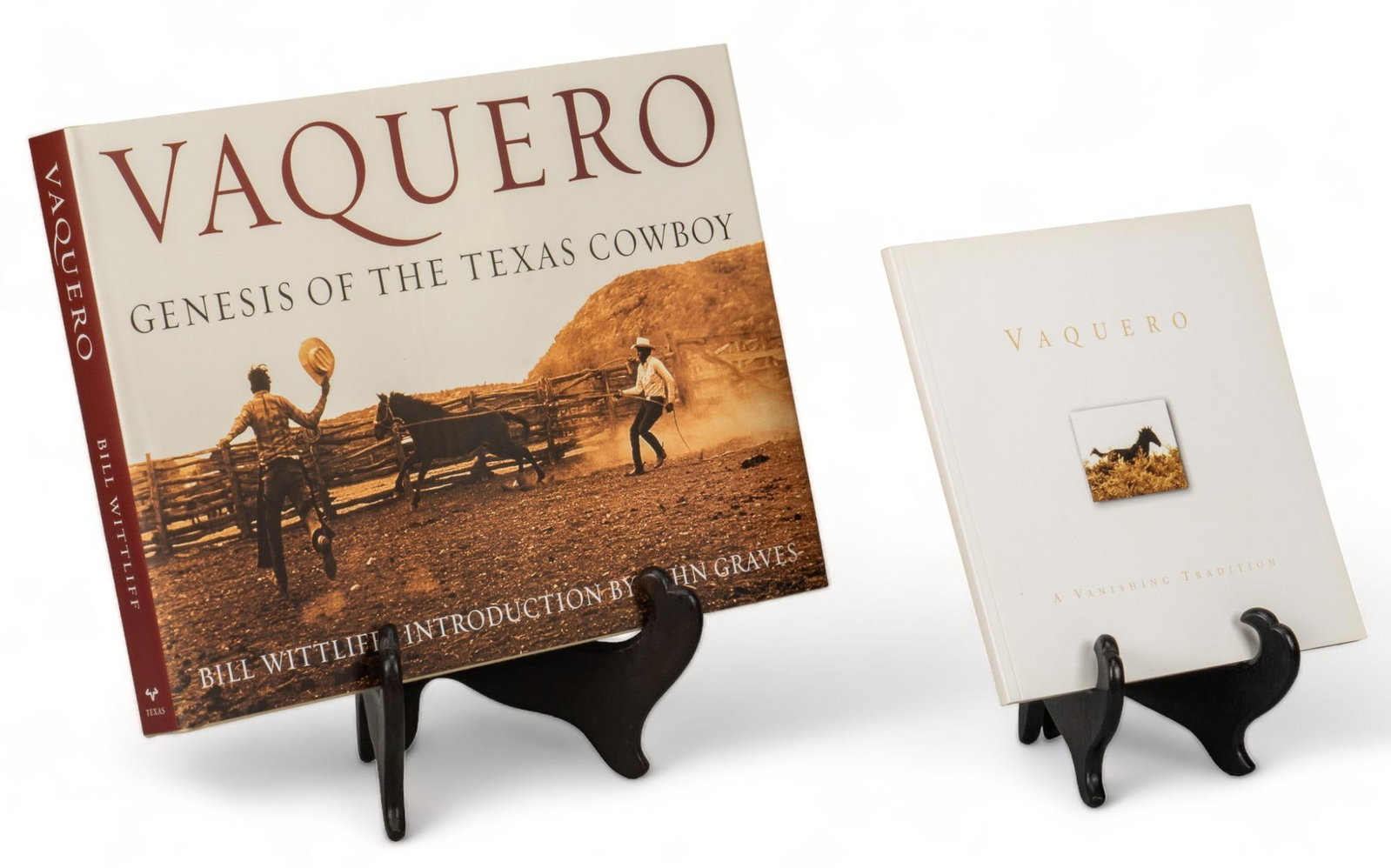 (2) Books of Southwestern Photography, Bill Wittliff: Bill Wittliff's copies of two books of his southwestern photography, including a signed copy of the 2004 first edition "Vaquero: Genesis of the Texas Cowboy" by Bill Wittliff, with introduction by Joh