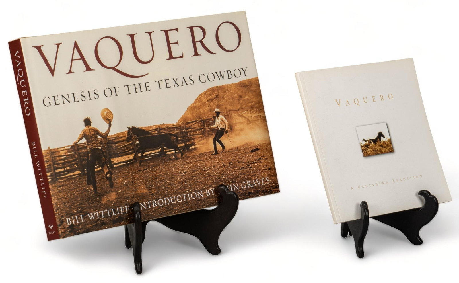 (2) Books of Southwestern Photography, Bill Wittliff: Bill Wittliff's copies of two books of his southwestern photography, including a signed copy of the 2004 first edition "Vaquero: Genesis of the Texas Cowboy" by Bill Wittliff, with introdu