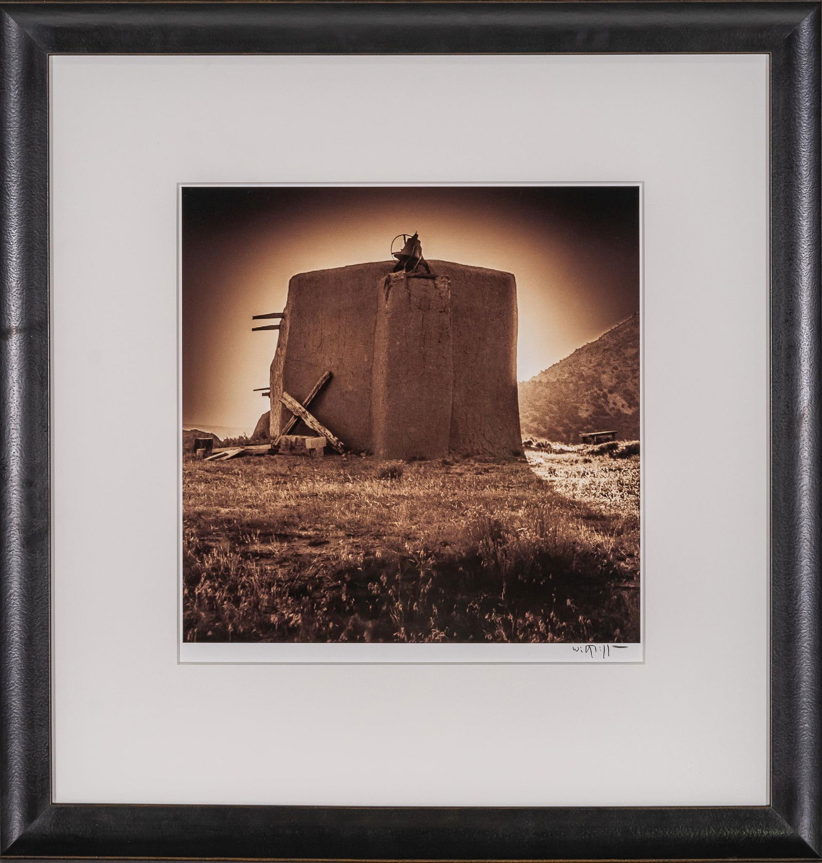 Shrine, Signed Bill Wittliff Photograph: Bill Wittliff (1940-2019, USA) shrine, 20th century photograph, framed and matted by John Scott (Austin, Texas) under museum glass, hand-signed by Bill Wittliff at bottom right sight: 16 x 15 in., fr