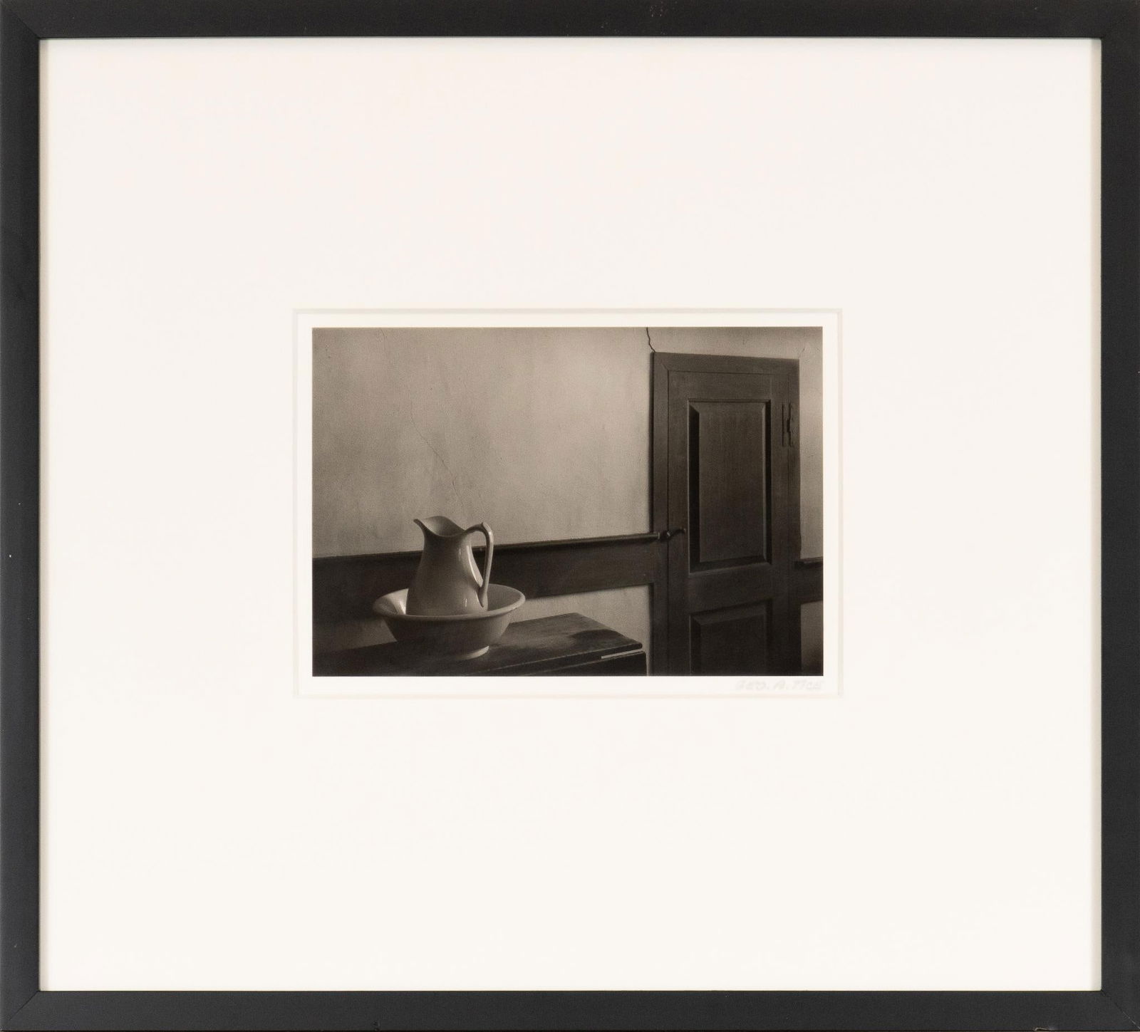 George Tice, Still Life: George Tice (b. 1938, USA) still life, 20th century, photograph, framed and matted by John Scott (Austin, Texas) under museum glass, hand-signed by artist at bottom right sight: 6.5 x 9 in., frame: 1