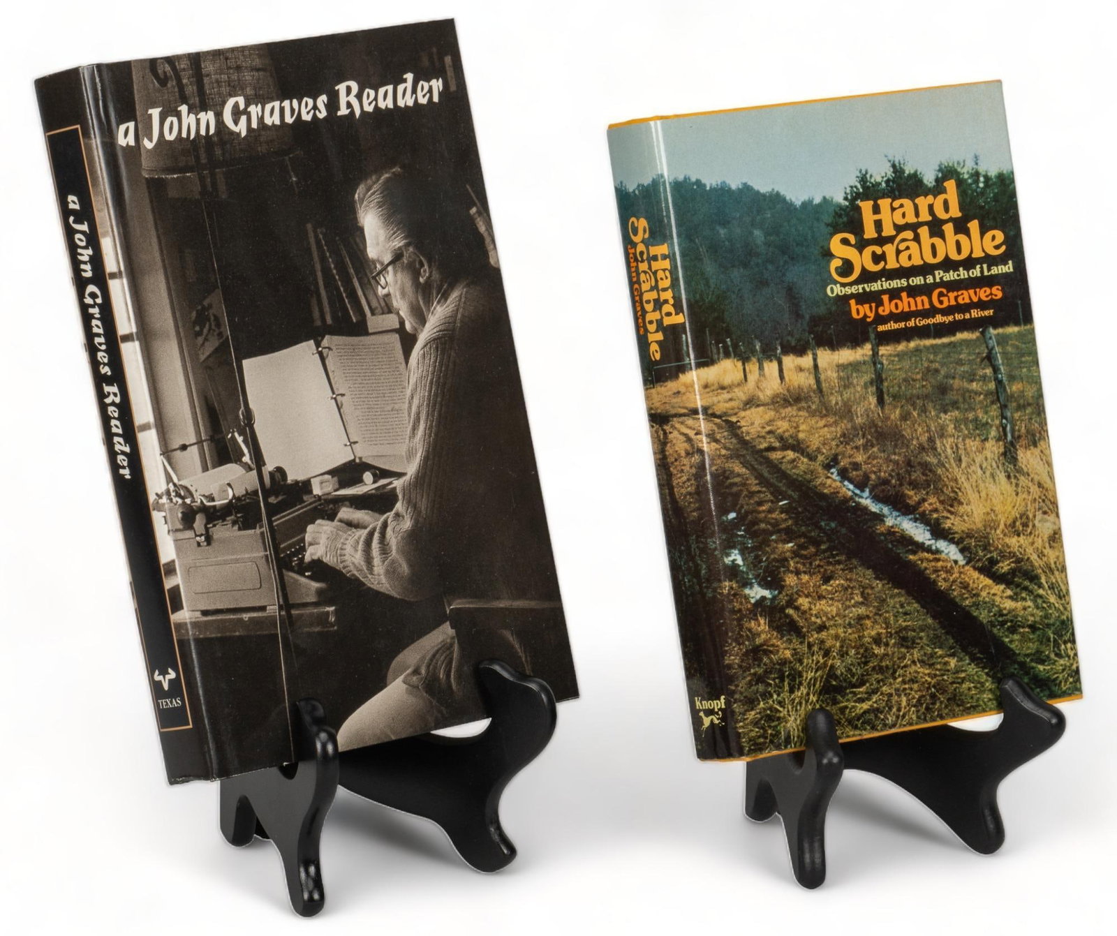 (2) Hardcover Books: Bill Wittliff's copies of two hardcover books, including 1974 first edition "Hard Scabble, Observations on a Patch of Land" by John Graves, published by Alfred A. Knopf (New York), signed 