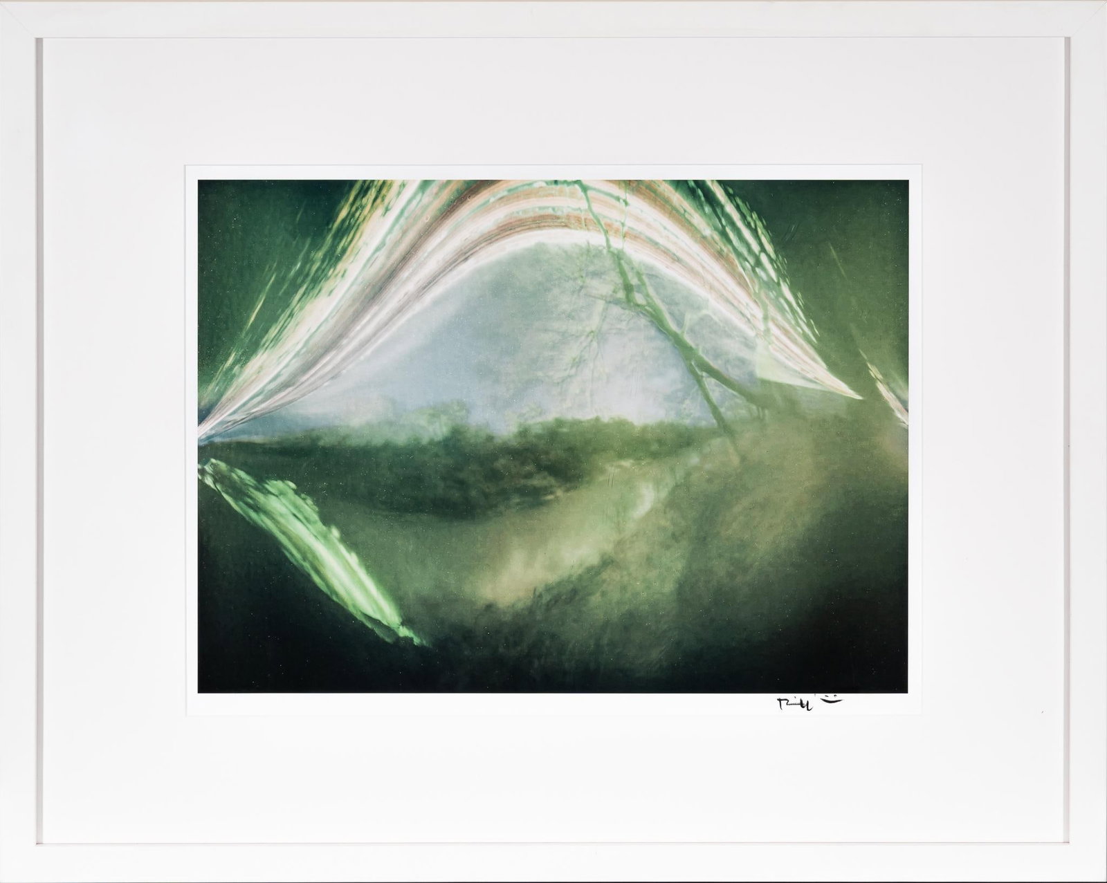 Solargraph, Signed Bill Wittliff Photograph: Bill Wittliff (1940-2019, USA) "God's Eye" (91 days), 20th century solargraph photograph, which is a long-duration image of the sun's path, captured by a pinhole camera, framed and matted, hand-signed