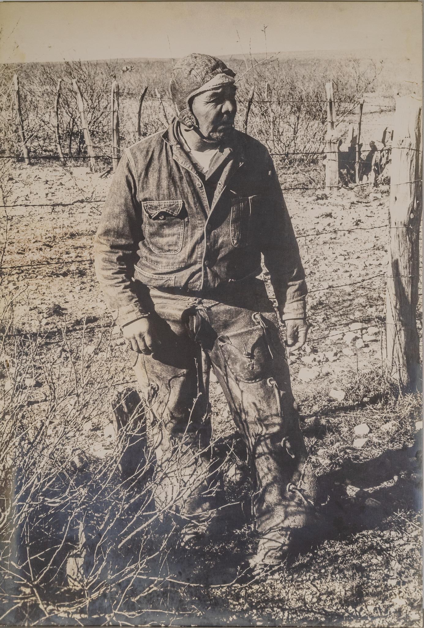 Bill Wittliff 1972 Photography Exhibit Poster: Bill Wittliff (1940-2019, USA) promotional material from The University of Texas Institute of Texan Cultures, (San Antonio, Texas) for the 1972 exhibition "Vaquero: Genesis of the Texas Cowboy, A 
