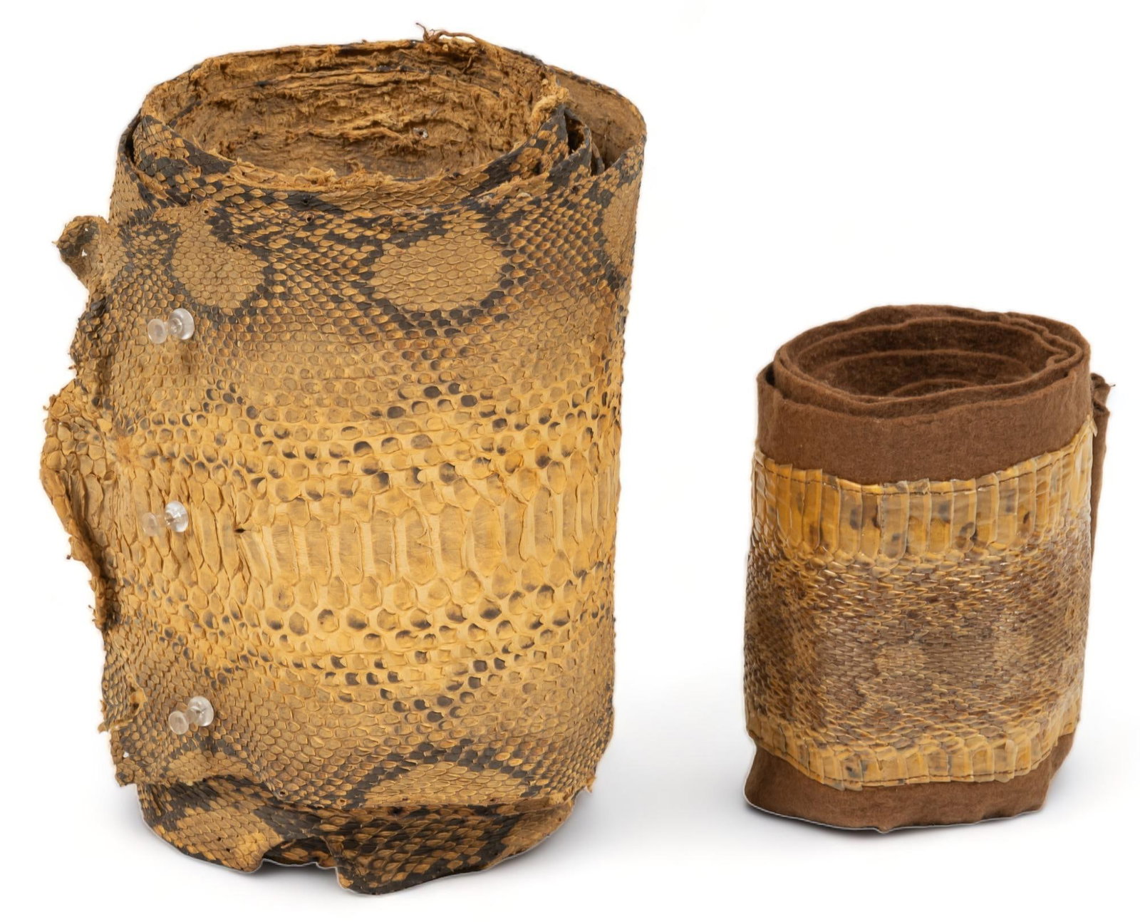 (2) Snake Skins: Two (2) snake skins Provenance: Property from a San Antonio, Texas collection We happily provide seamless shipping services on everything we sell. Please email us at shipping@vogtauction.com or ca