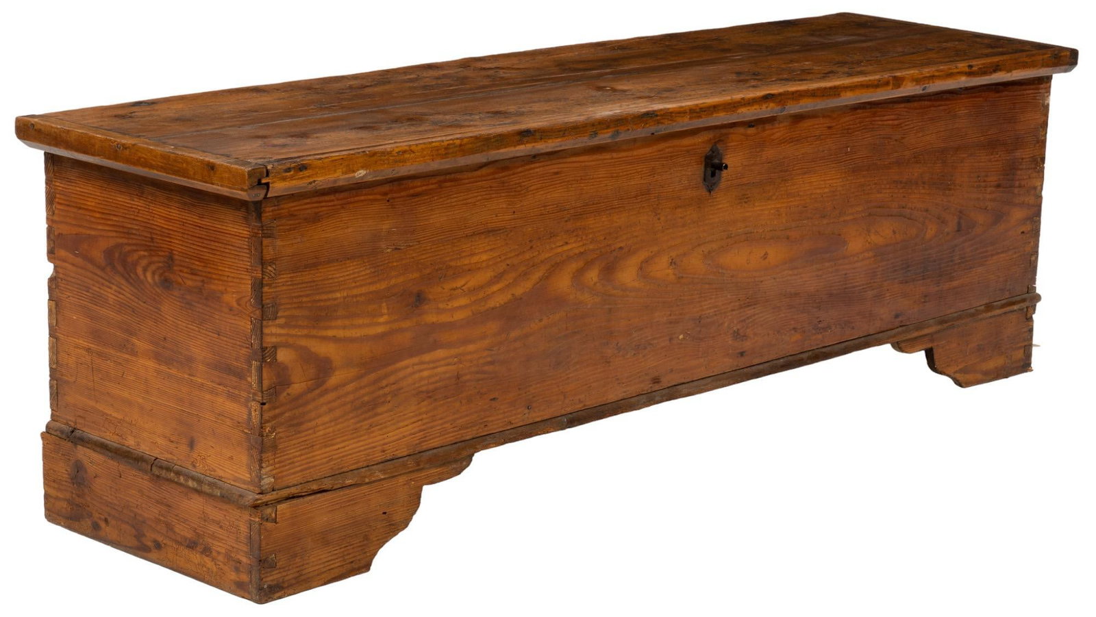 Blanket Chest: Blanket chest, with flat top, featuring dovetail construction, opening to interior compartments height 23 in. x width 72.5 in. x depth 20.5 in. We happily provide seamless shipping services on everyth