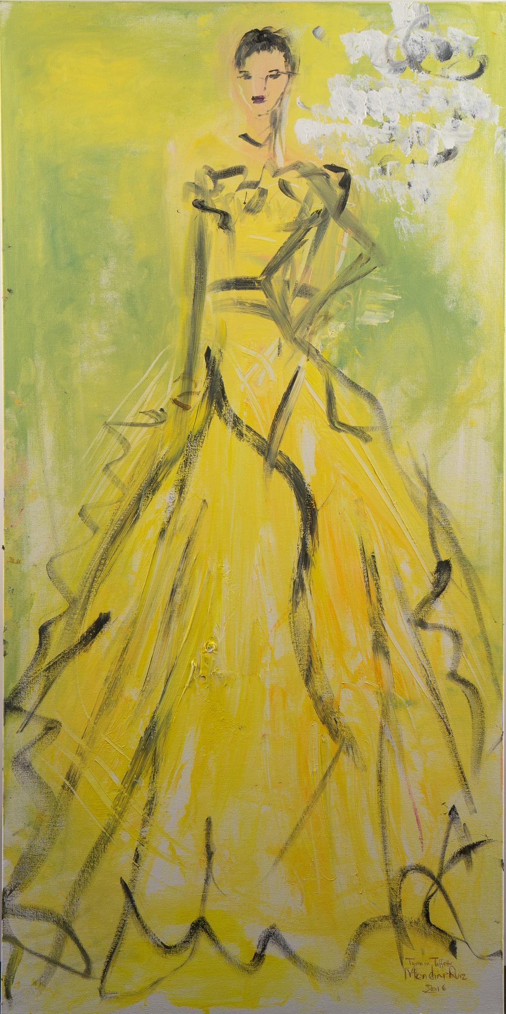 Franco Mondini-Ruiz, "Tween in Taffeta", 2016: Franco Mondini-Ruiz (San Antonio, Texas, b. 1961), "Tween in Taffeta", 2016, acrylic on canvas size: 48 x 24 in. Provenance: Property from the collection of a San Antonio, Texas flamenco dance