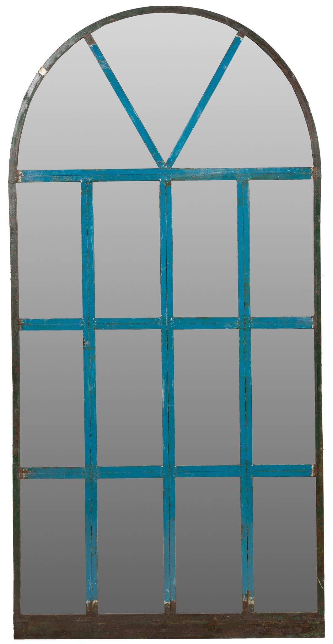 Large Architectural Mirror: Large architectural mirror, with numerous panels, arched top height 84.5 in. x width 42 in. x depth 2 in. Provenance: Property from a Bulverde, Texas collection We happily provide seamless shipping se