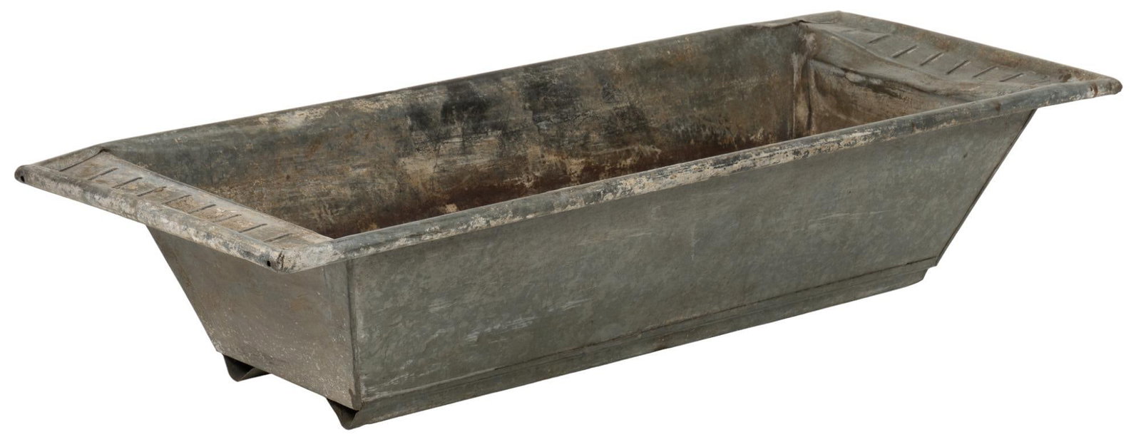 Galvanized Feeding Trough: Vintage galvanized feeding trough height 12 in. x width 55 in. x depth 21.5 in. We happily provide seamless shipping services on everything we sell. Please email us at shipping@vogtauction.com or 