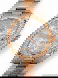 Rolex Datejust 31 mm. Steel Rose Gold Watch With Diamond Bezel: Rolex Datejust 31 mm. steel rose gold watch with diamond bezel, oyster bracelet, mother of pearl dial, automatic, model #178341 bracelet / length 6 in. total weight: 98.1 grams Condition: running; a
