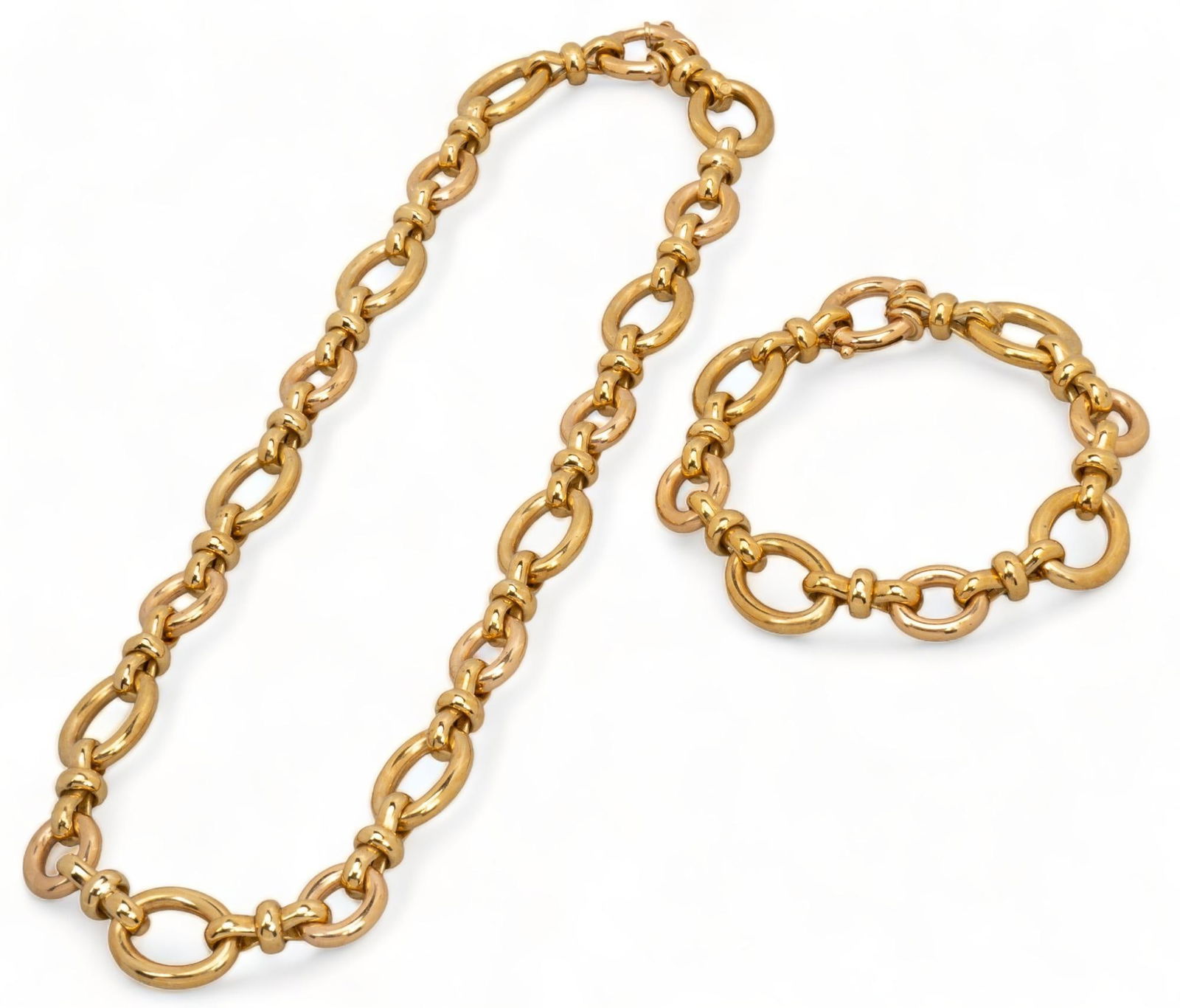 Nicolis Cola Italian 18K Gold Rope Chain Necklace and Bracelet (1 of 7)
