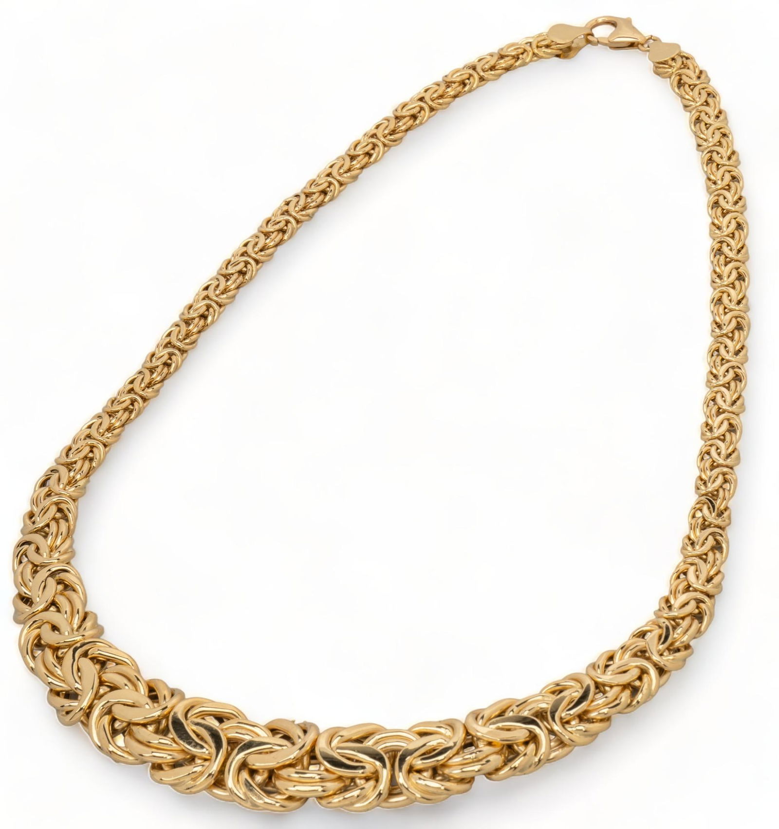 Italian 18K Gold Graduated Byzantine Chain Necklace (1 of 5)
