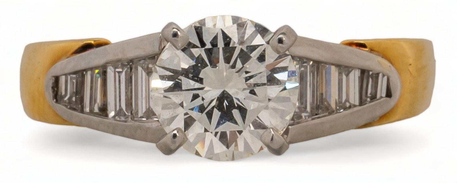 18K Gold and Platinum Two-Tone Solitaire Engagement Ring (1 of 5)