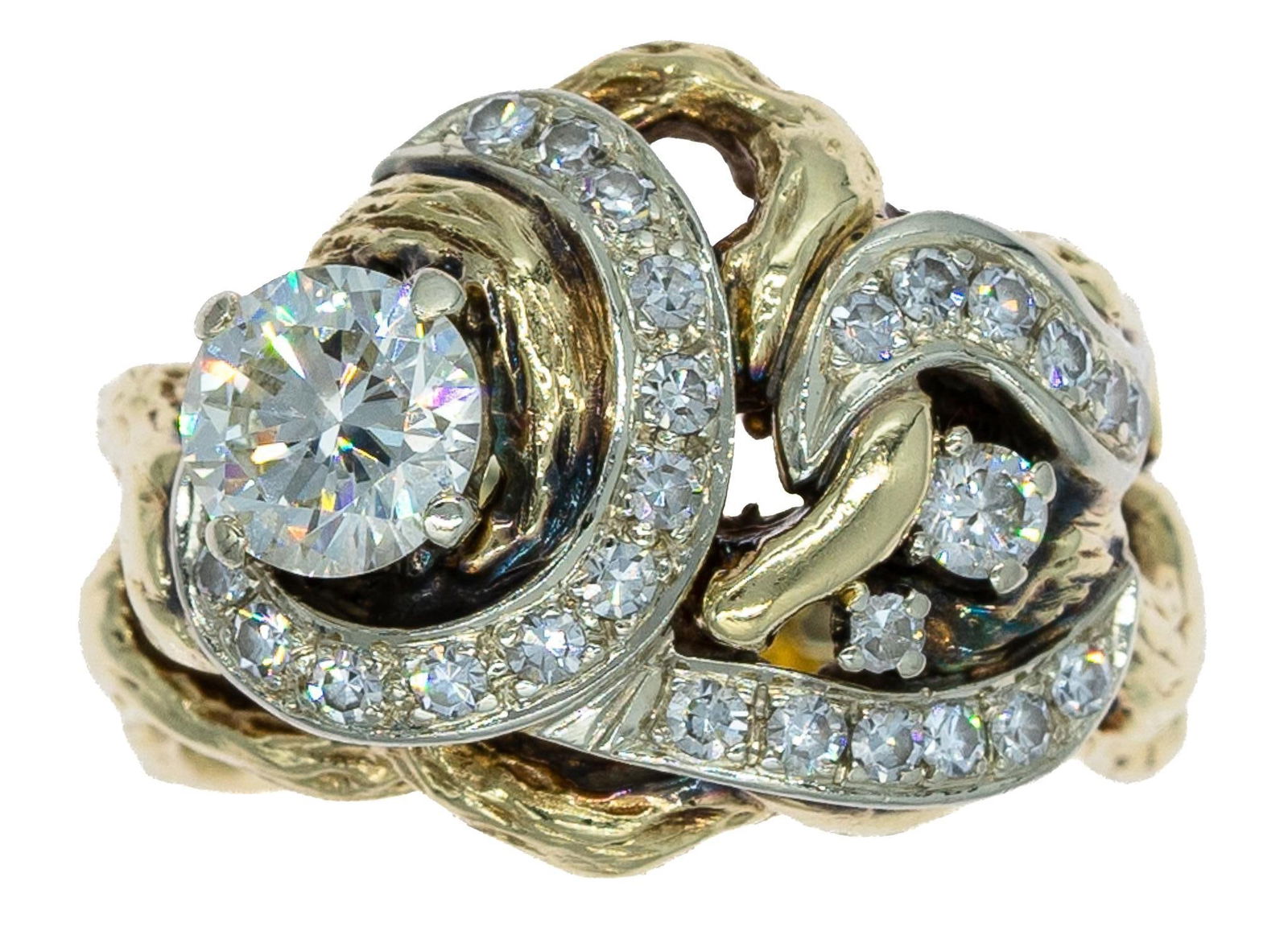 Modernist Freeform Diamond 14K Gold Ring (1 of 5)
