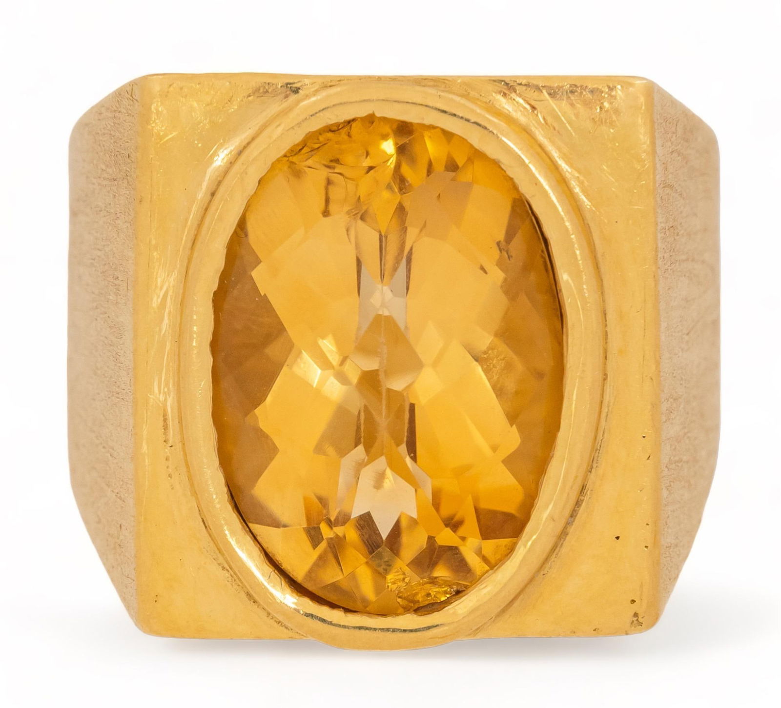Mens 18K Gold Citrine Ring (1 of 3)