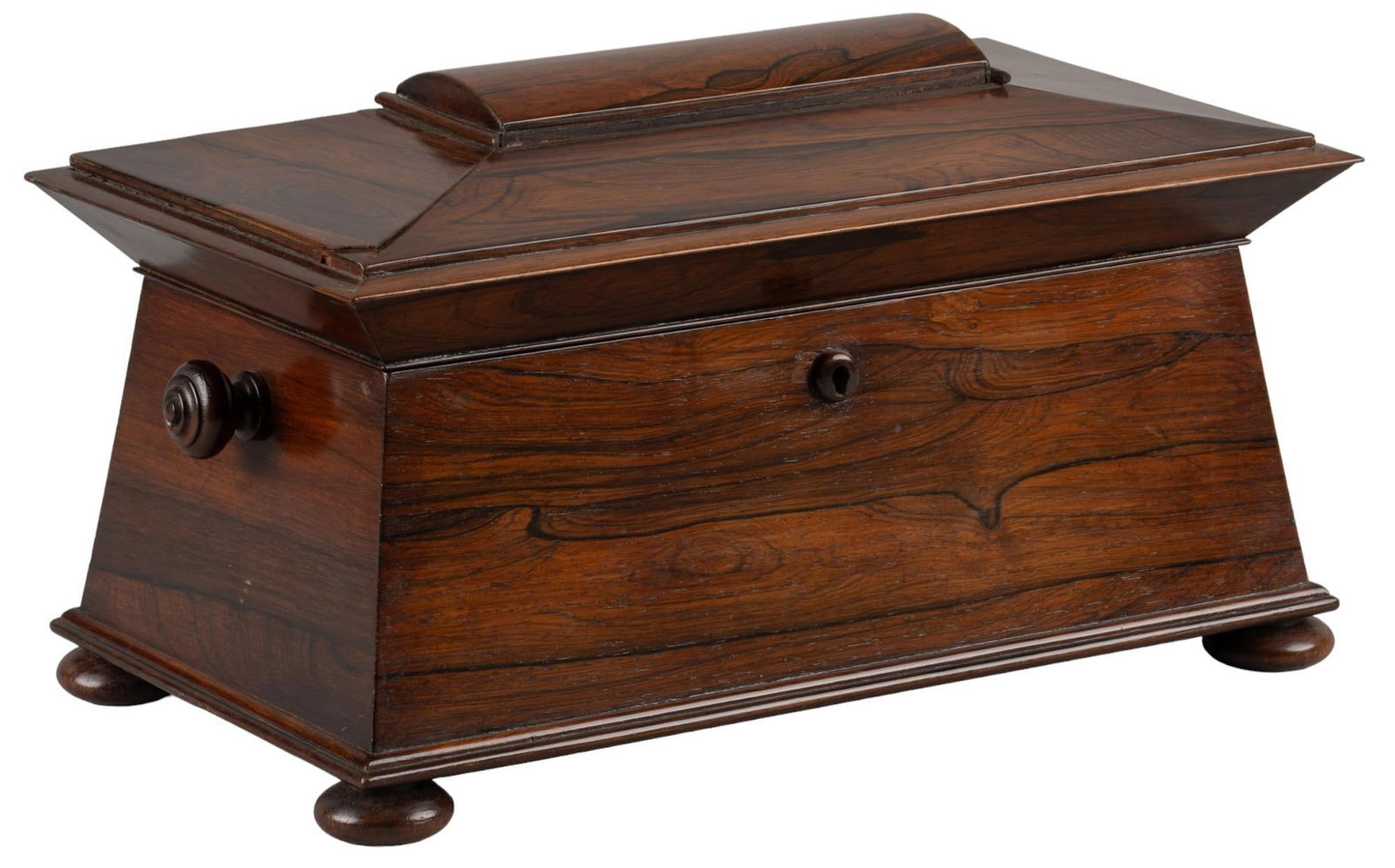 Antique Rosewood Sarcophagus Tea Caddy (1 of 10)