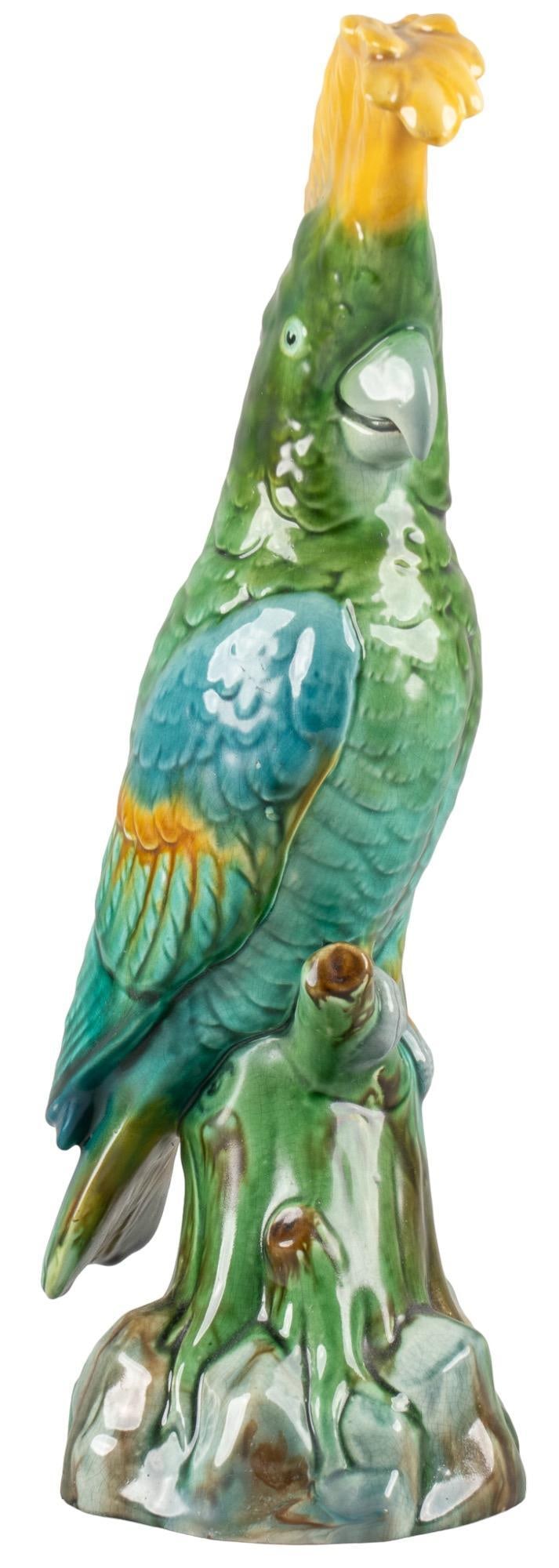 Victorian Minton's Majolica Parrot Figurine (1 of 5)