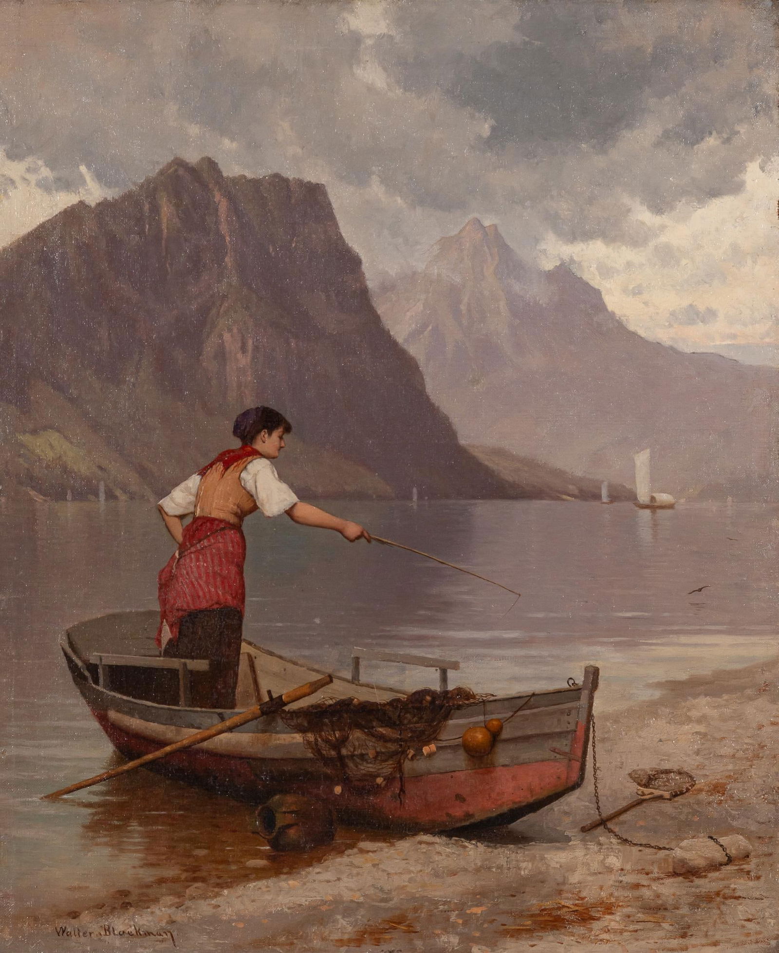 Walter Blackman, Fisherwoman in the Alps (1 of 5)