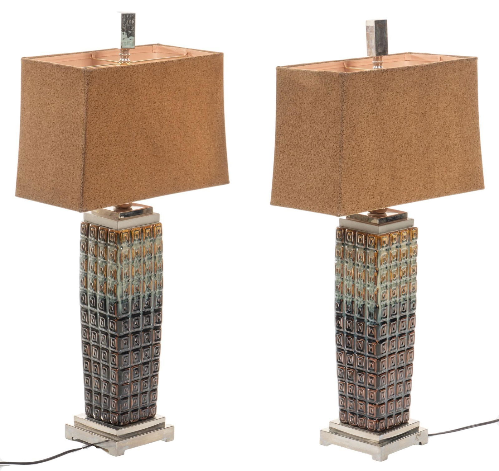 Pair of Mid-Century Uttermost Modern Ceramic Lamps (1 of 8)