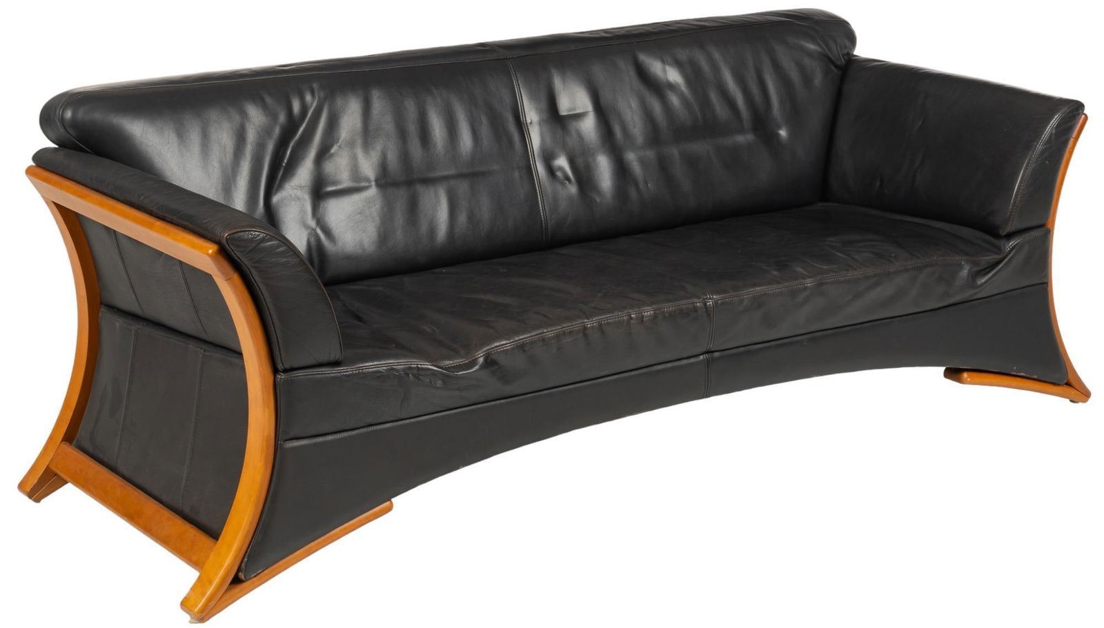 Danish Mid-Century Black Leather Sofa (1 of 5)