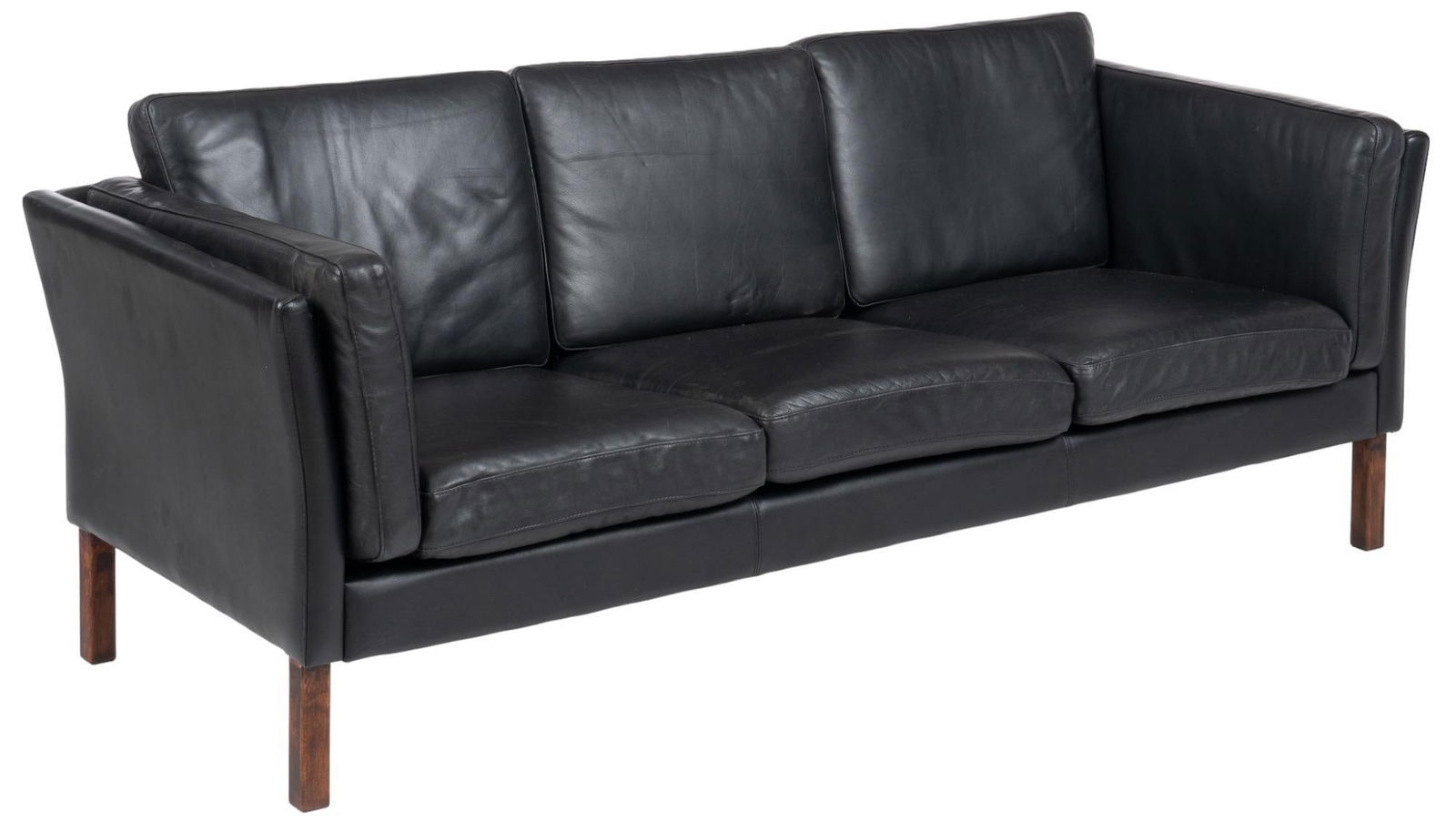 Danish Mid-Century Black Leather Sofa (1 of 5)