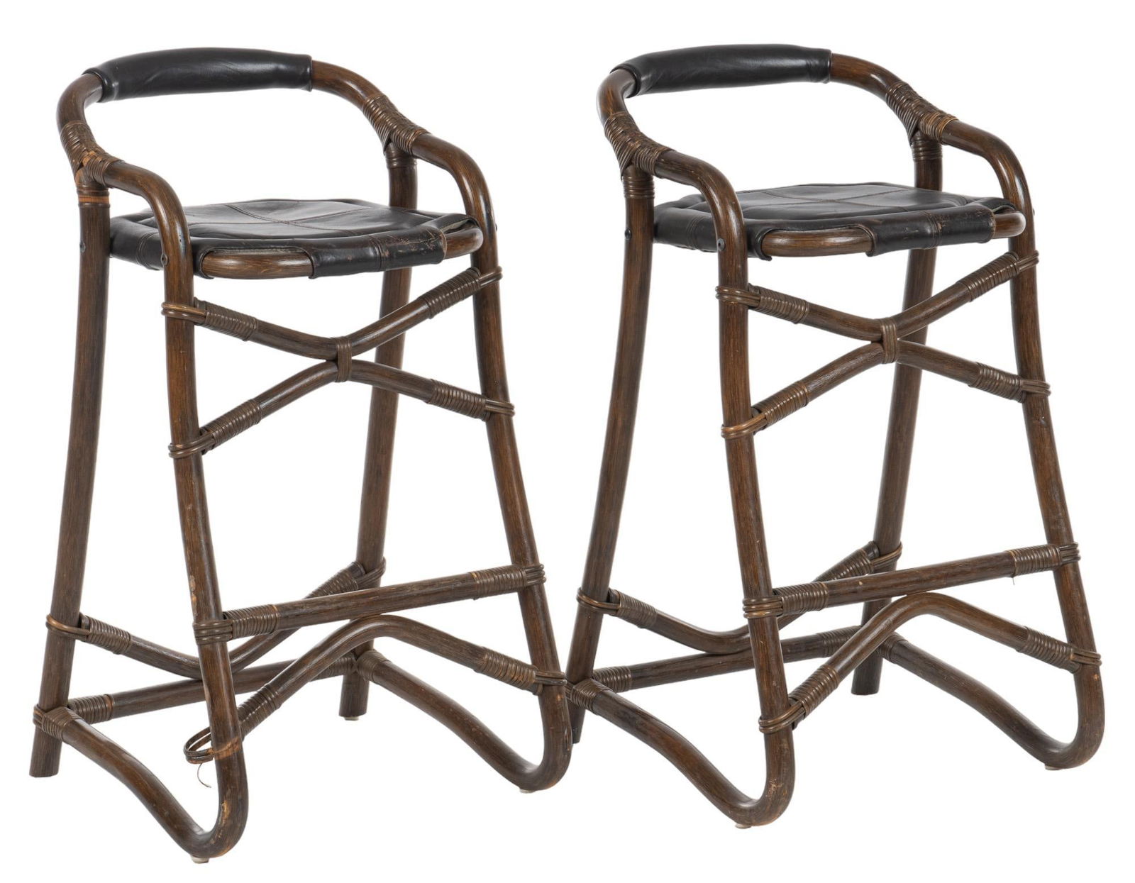 Pair of Danish Bamboo Bar Stools (1 of 5)