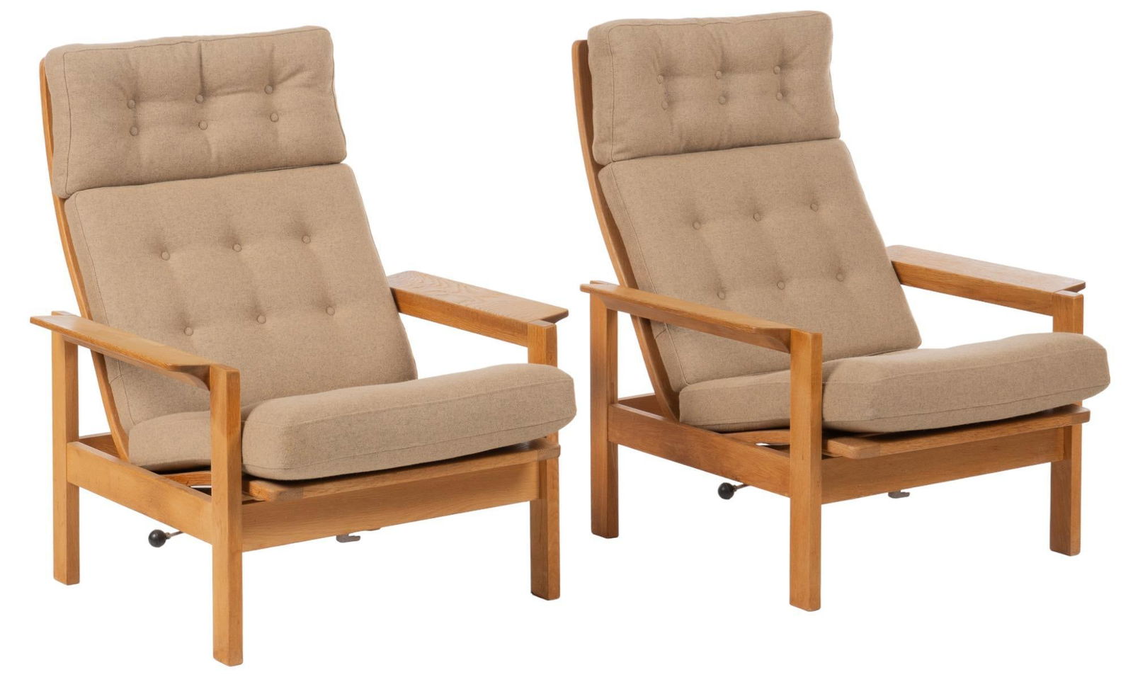 Pair Danish Mid-Century Reclining Armchairs (1 of 5)