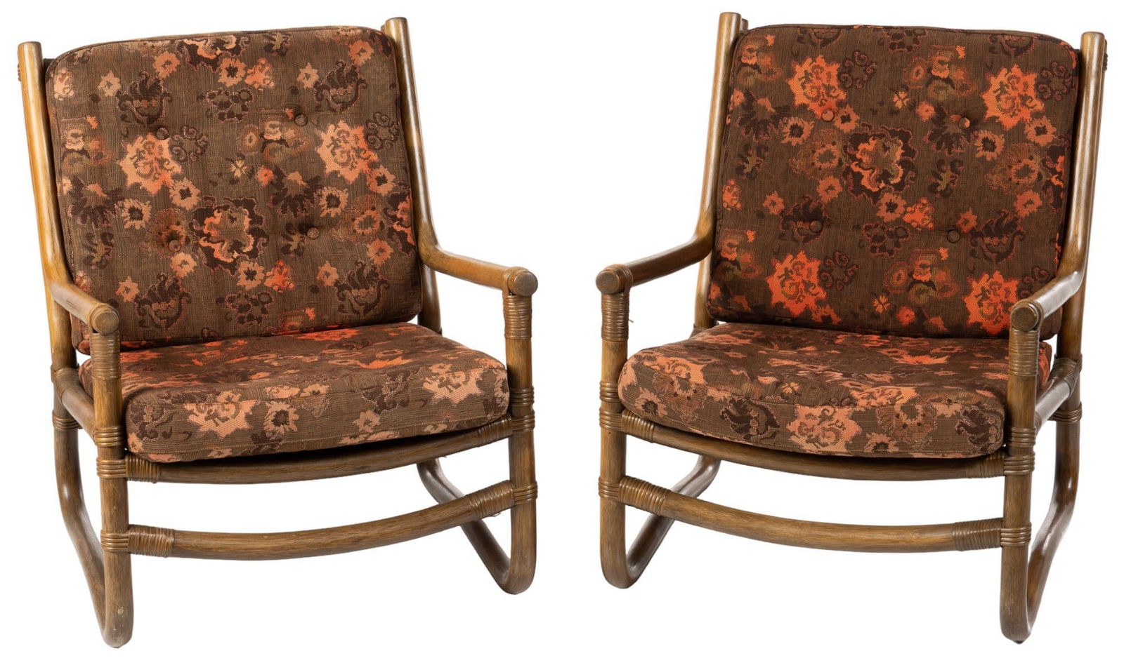 (2) Mid-Century Rattan Arm Chairs (1 of 5)
