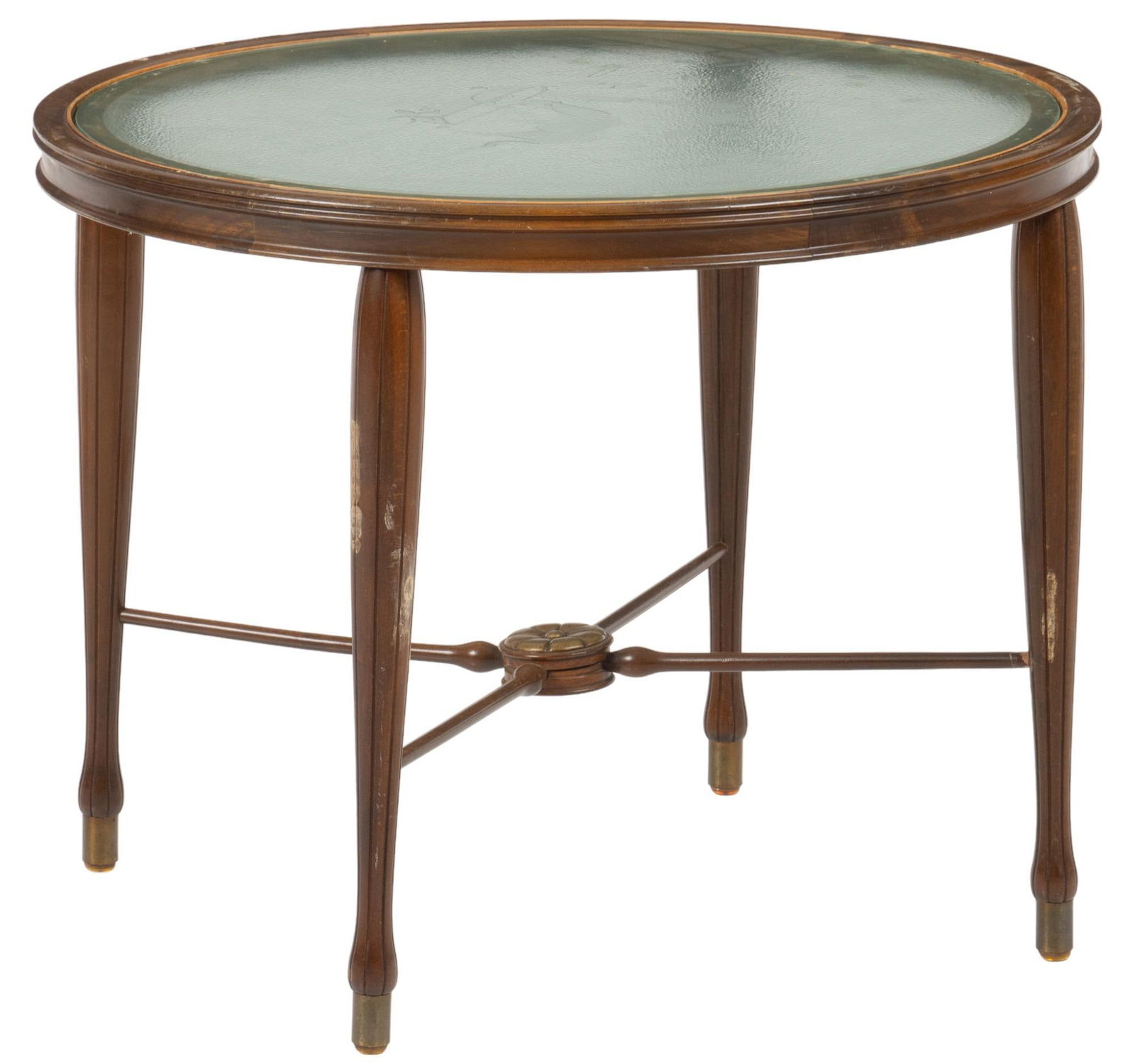 Louis XVI Style Glass Top Accent Table (1 of 6)