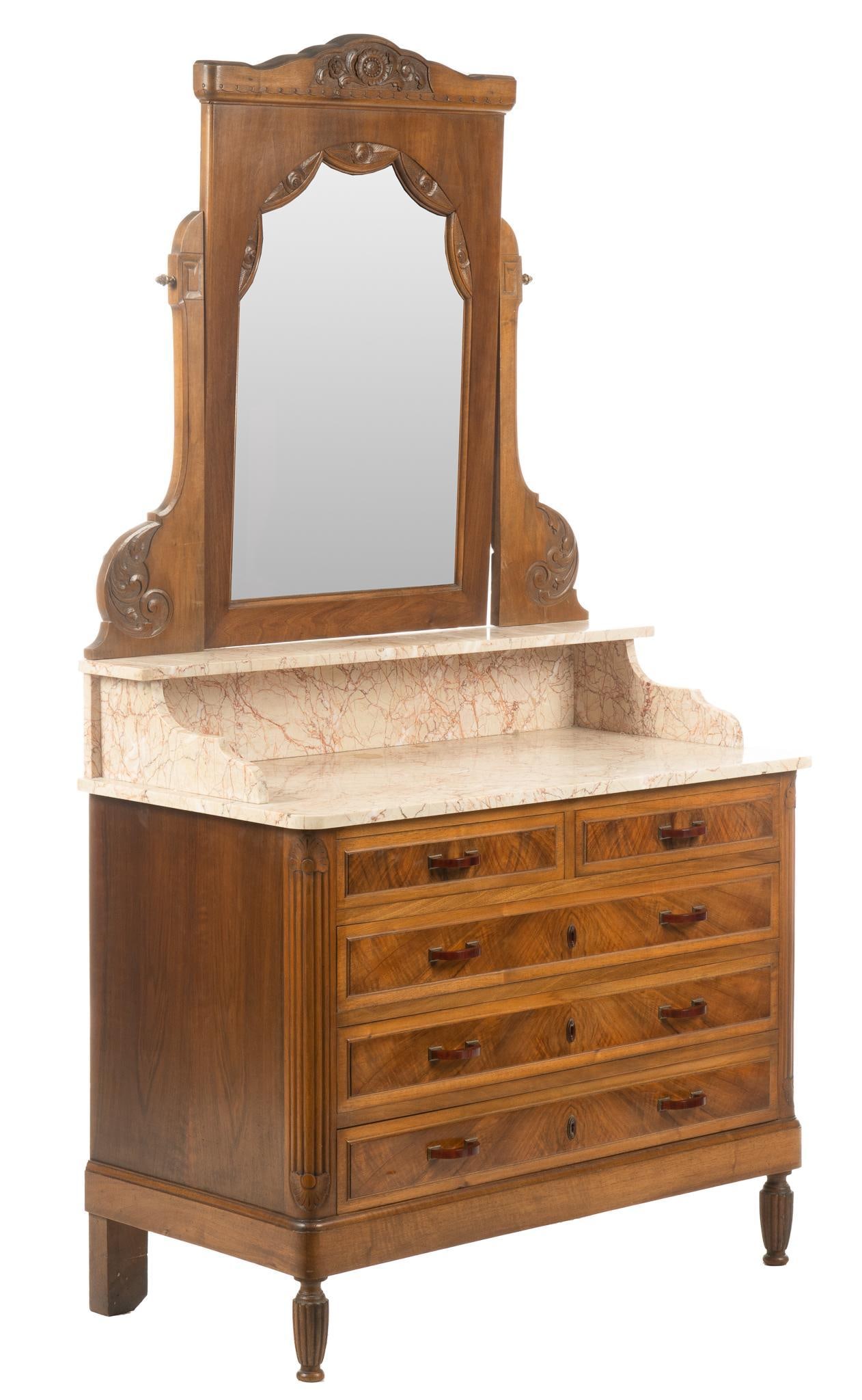 Louis XVI Style Mirrored Dressing Table (1 of 6)