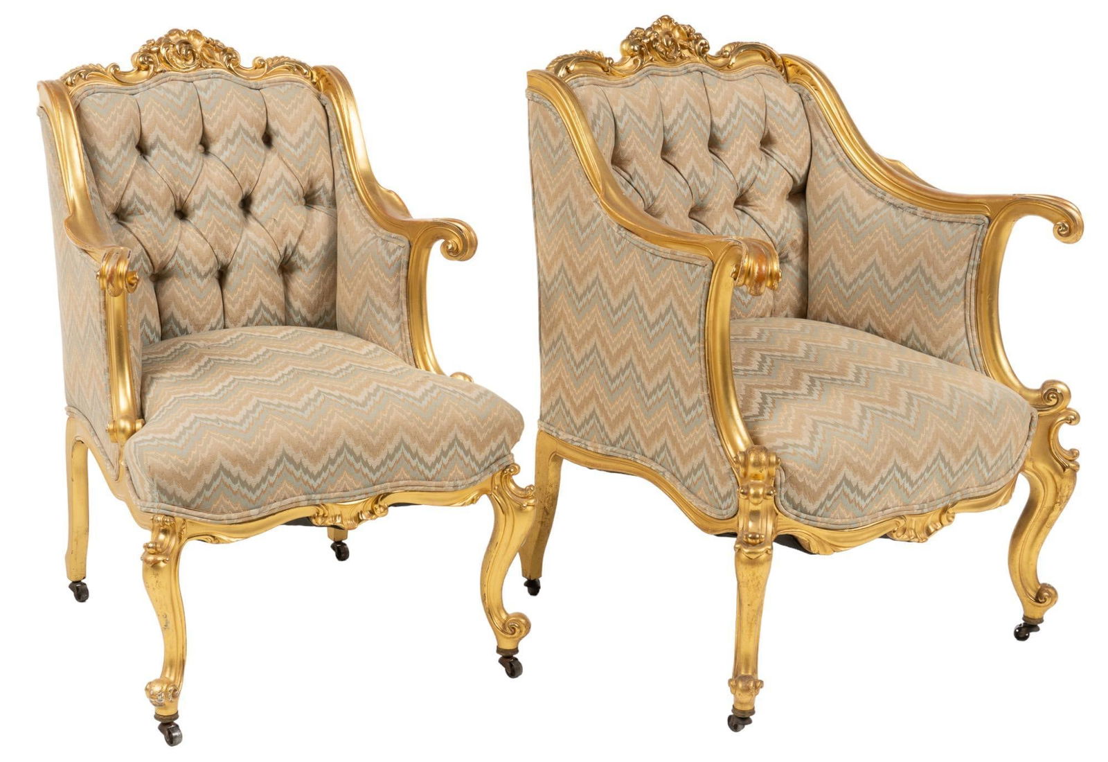 Pair of Louis XV Style Parlor Chairs (1 of 9)