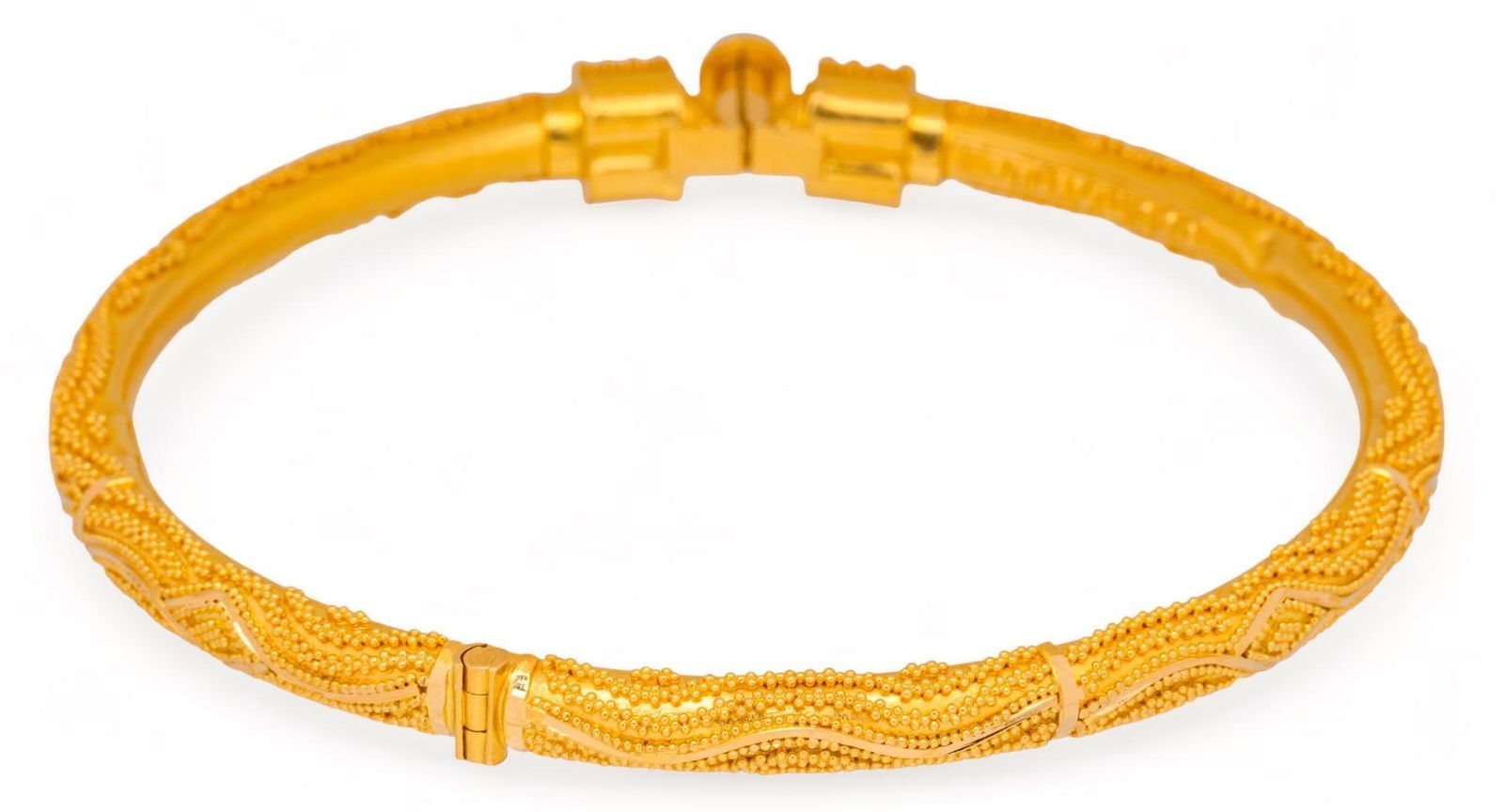 22K Yellow Gold Hinged Bangle Bracelet (1 of 6)