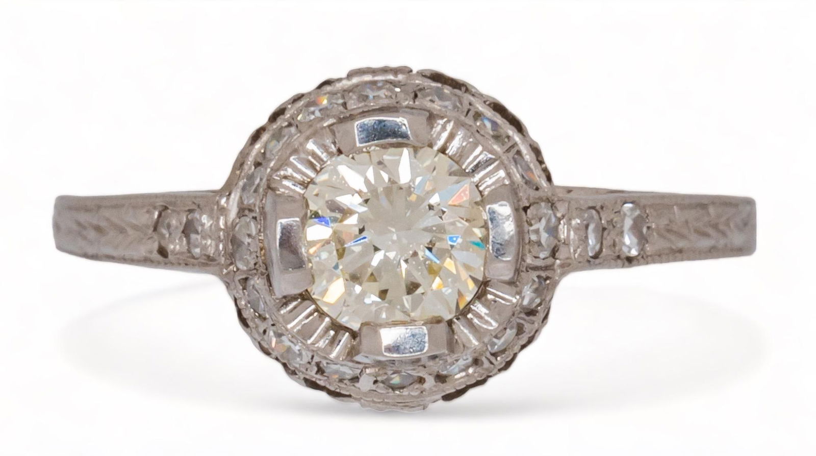 Antique Platinum Diamond Ring (1 of 4)