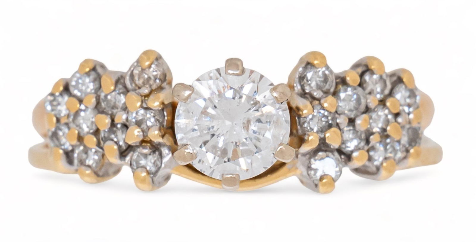 (2) 14K Yellow Gold Diamond Engagement Ring and Ring Guard (1 of 8)