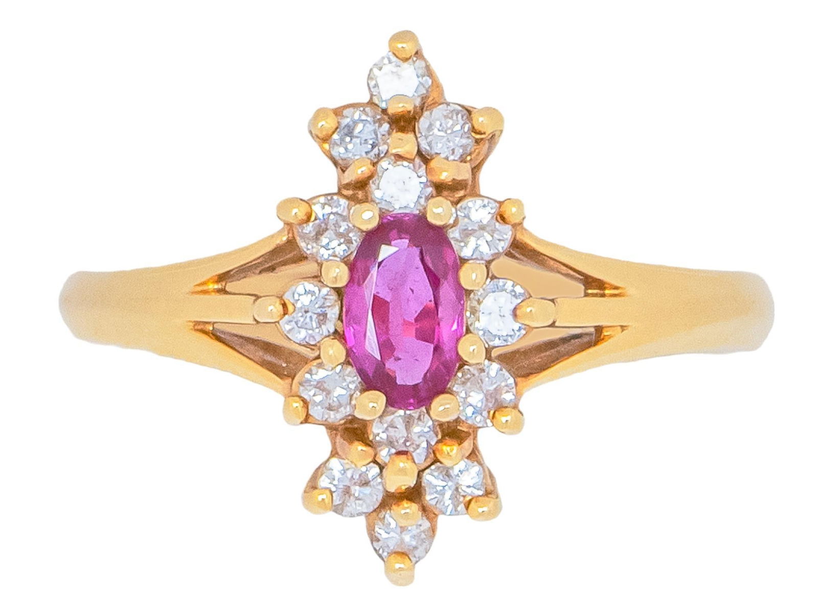 14K Gold Diamond and Ruby Ring (1 of 4)