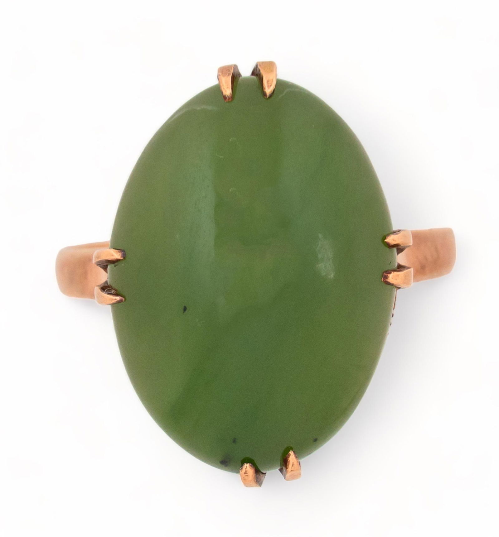 18K Rose Gold Jade Cabochon Ring (1 of 4)