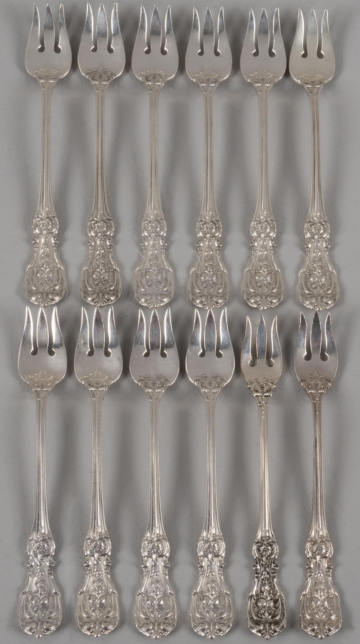 Set of (12) "Francis I" by Reed & Barton Sterling Silver Oyster Forks (1 of 5)