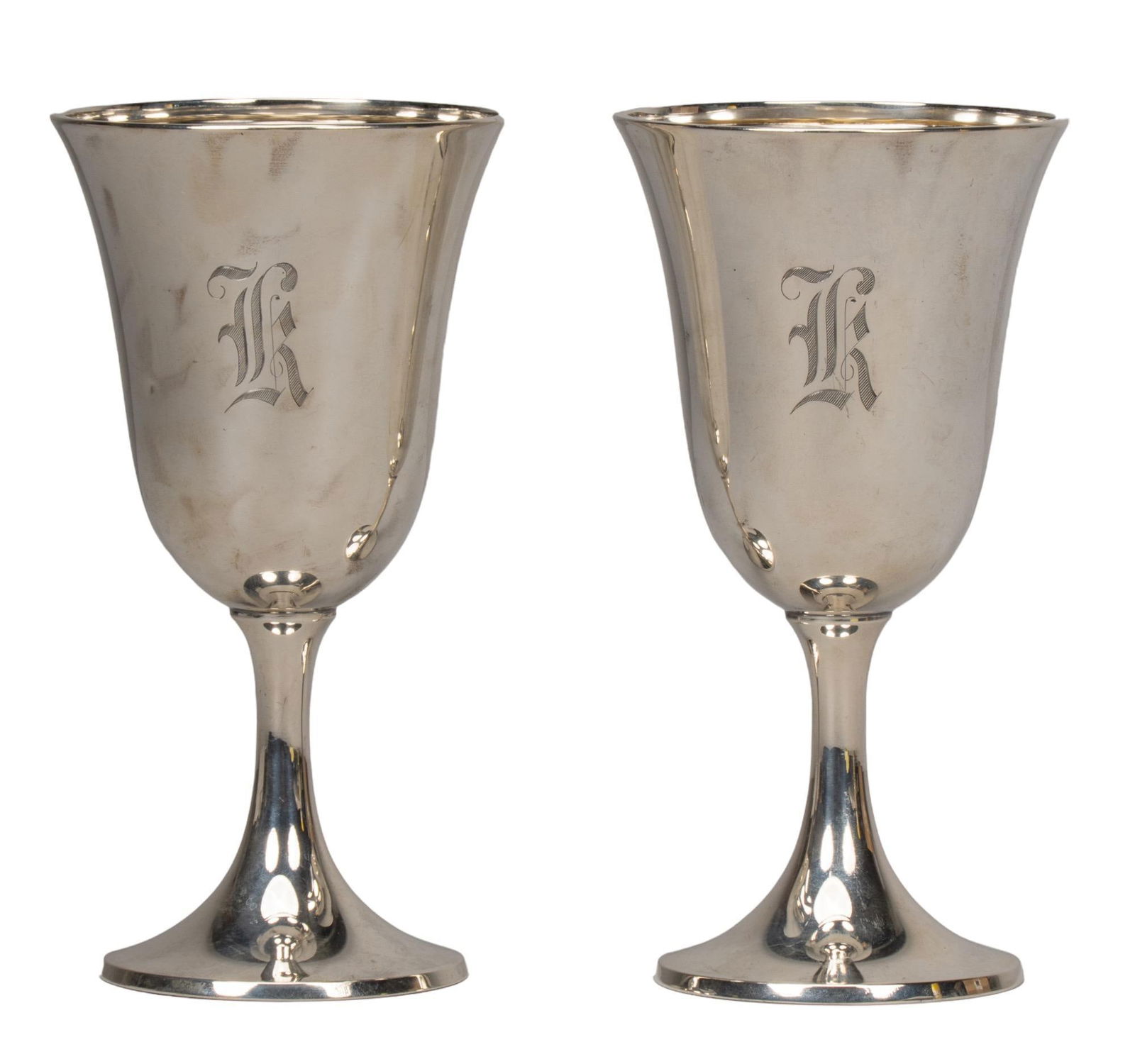 Pair of Sterling Silver Goblets by Wallace S (1 of 7)