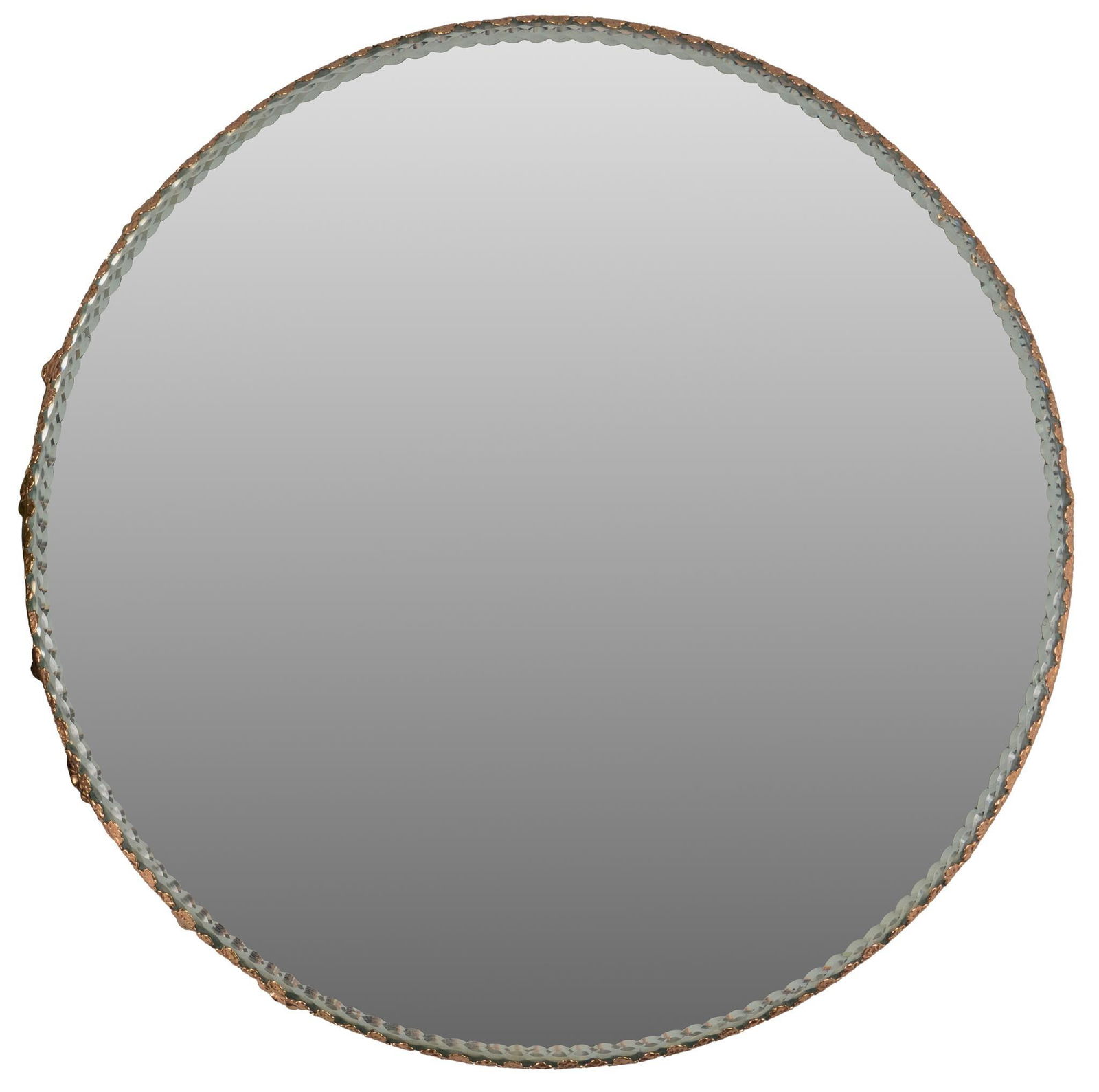 Antique Repousse Copper Plateau Table Mirror (1 of 4)