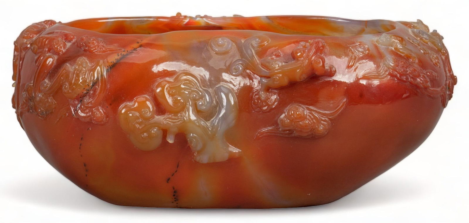Carved Carnelian Agate Bowl (1 of 6)