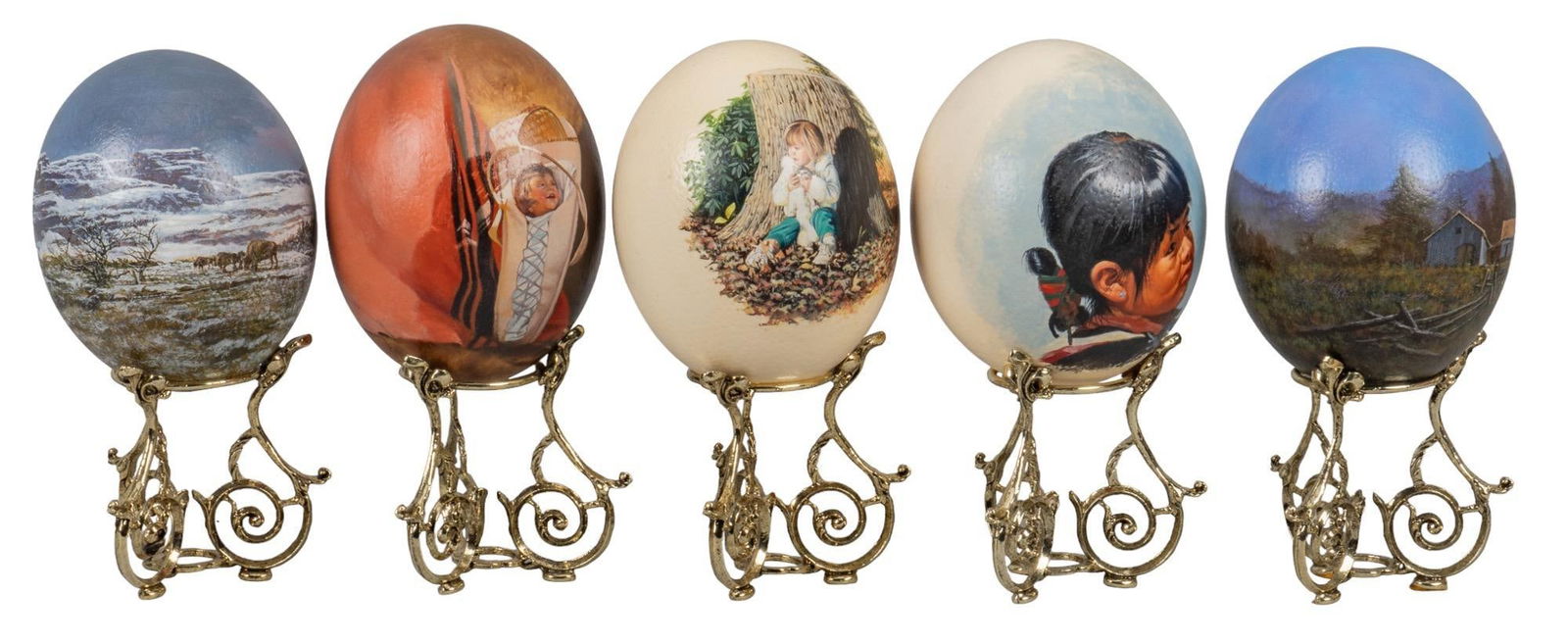 (5) Painted Ostrich Eggs (1 of 13)