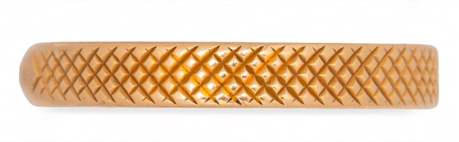 14K Yellow Gold Hatch Mark Band Ring (1 of 3)