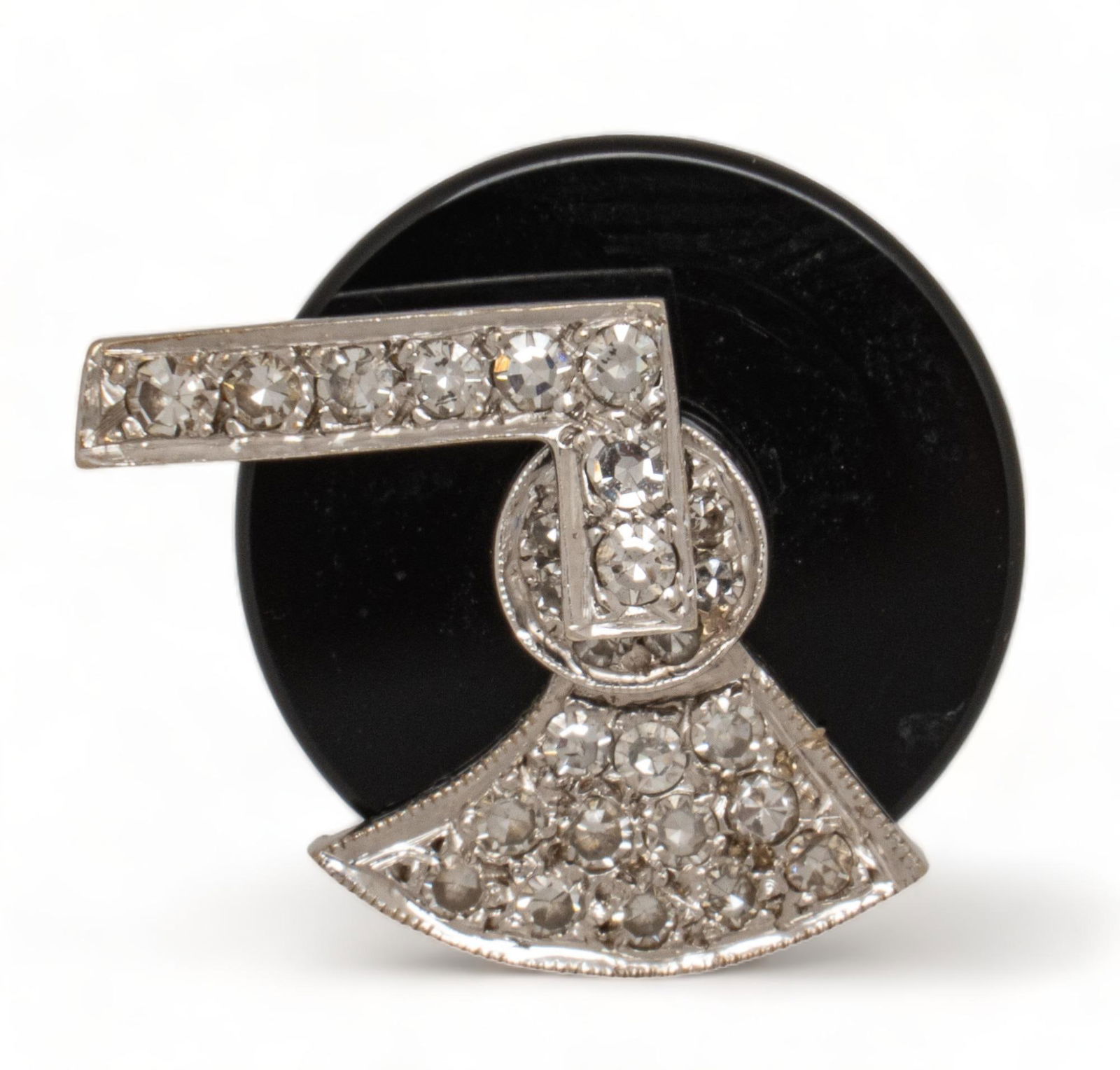 14K Gold Onyx Diamond Moving Turn Table Ring (1 of 5)